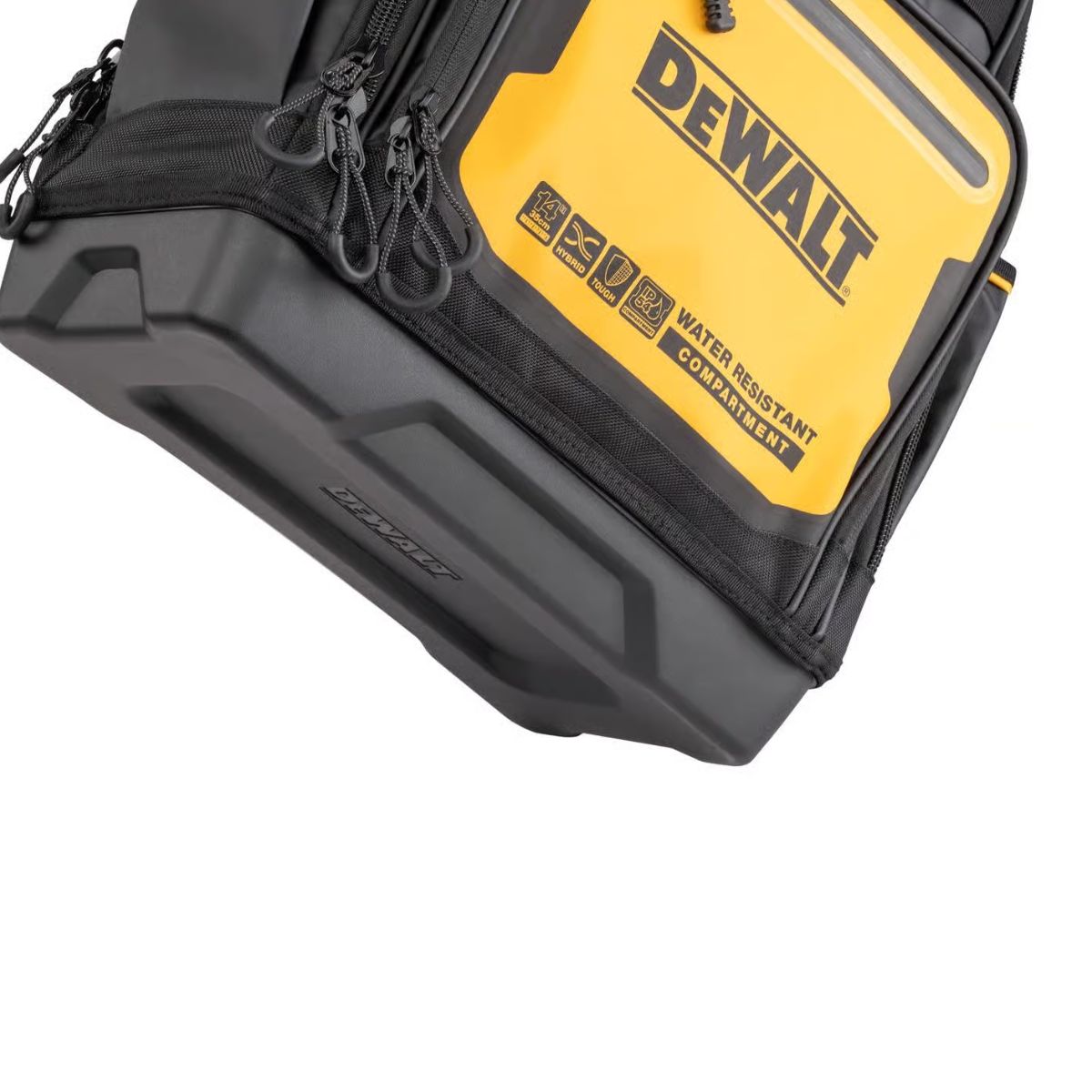 DEWALT 7.75 in. W x 18.75 in. H Polyester/Tarpaulin Pro Backpack Tool Bag 43 pocket Black/Yellow 1 Piece