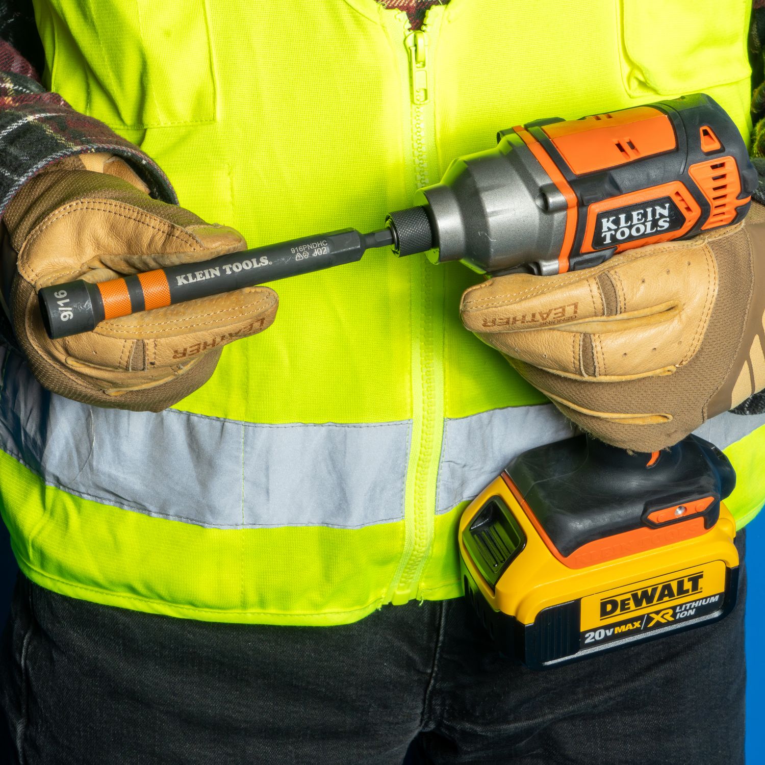 Klein Hollow Magnetic Color-Coded Ratcheting Power Nut Drivers, 7-Piece