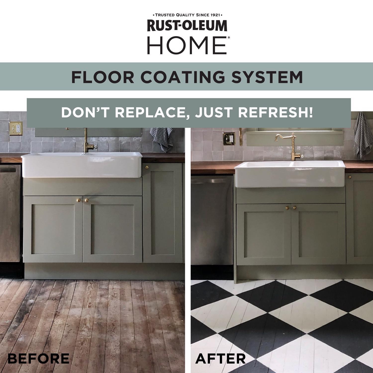 Rust-Oleum Home Floor Coating Ultra White Tint Base Water-Based Floor Coating Step 1 1 qt