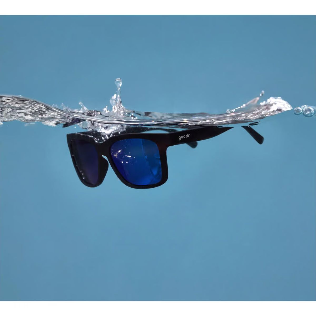goodr Tidal G - Buoys Don't Cry Sunglasses Unisex Black Frame Blue Lens