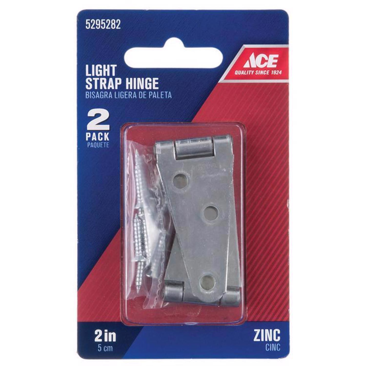 Ace 2 in. L Zinc-Plated Light Duty Strap Hinge 2 pk