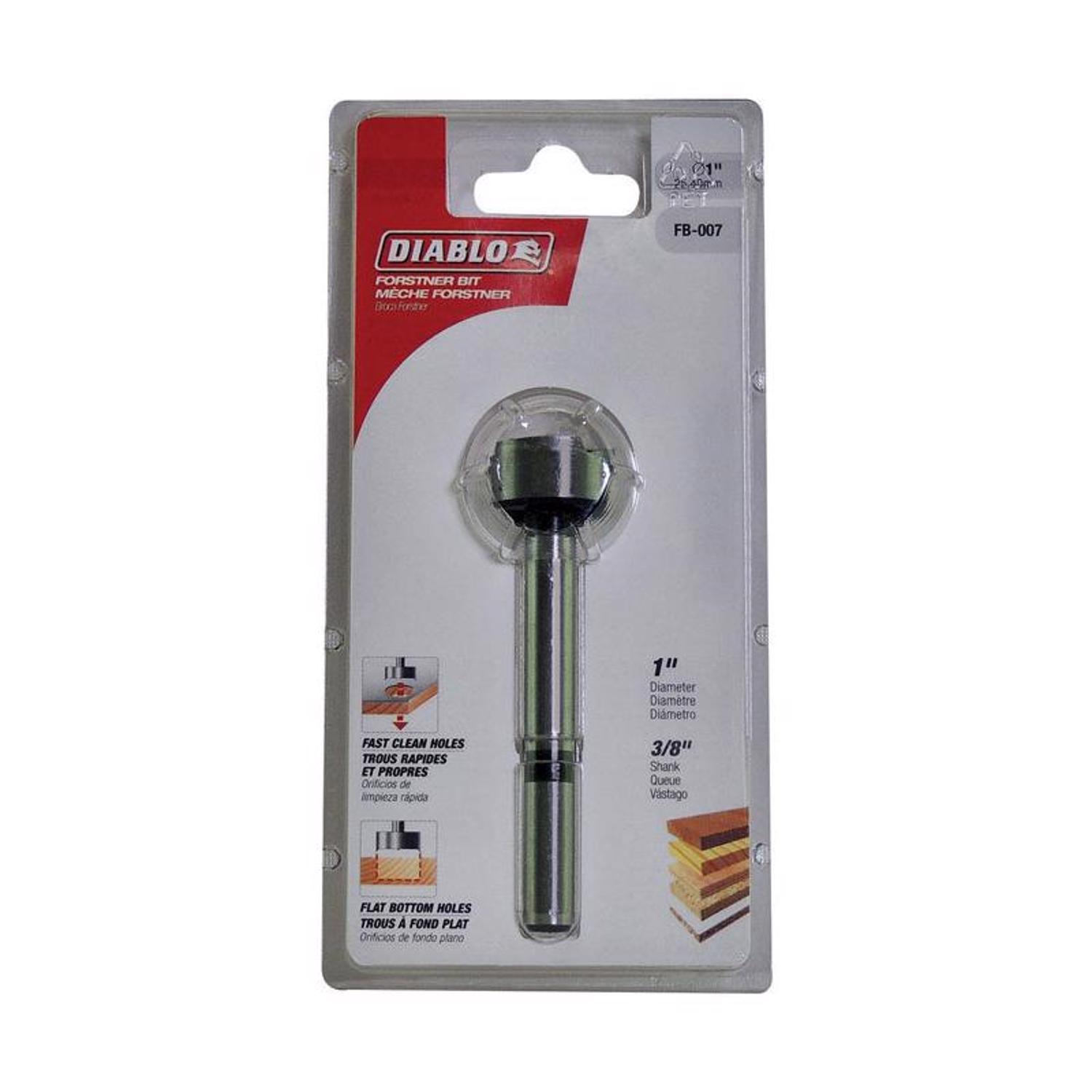 Diablo 1 in. X 3-1/2 in. L High Speed Steel Forstner Drill Bit Round Shank 1 pc