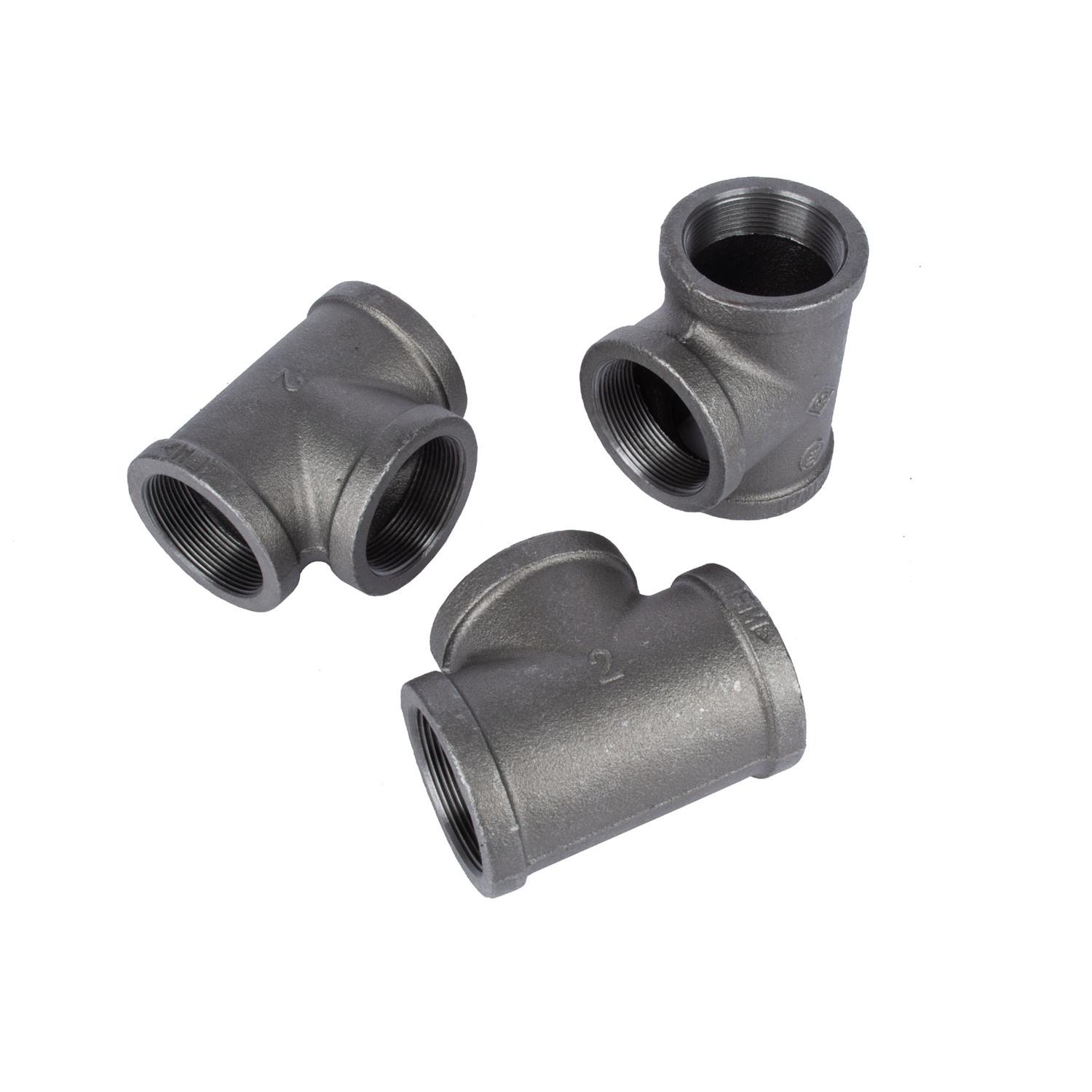STZ Industries 2 in. FIP each X 2 in. D FIP 2 in. D FIP Black Malleable Iron Tee