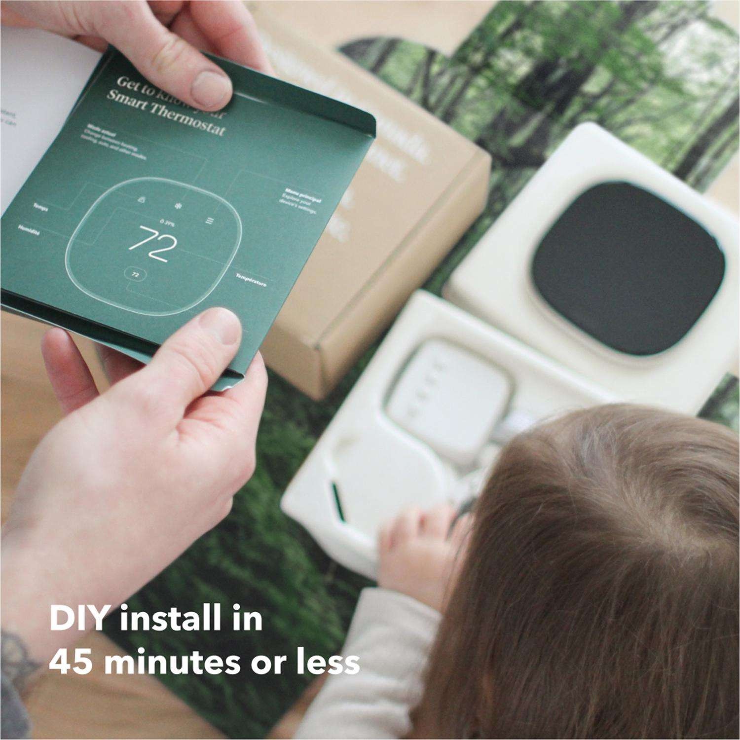 Ecobee Enhanced Built In WiFi Heating and Cooling Touch Screen Smart-Enabled Thermostat