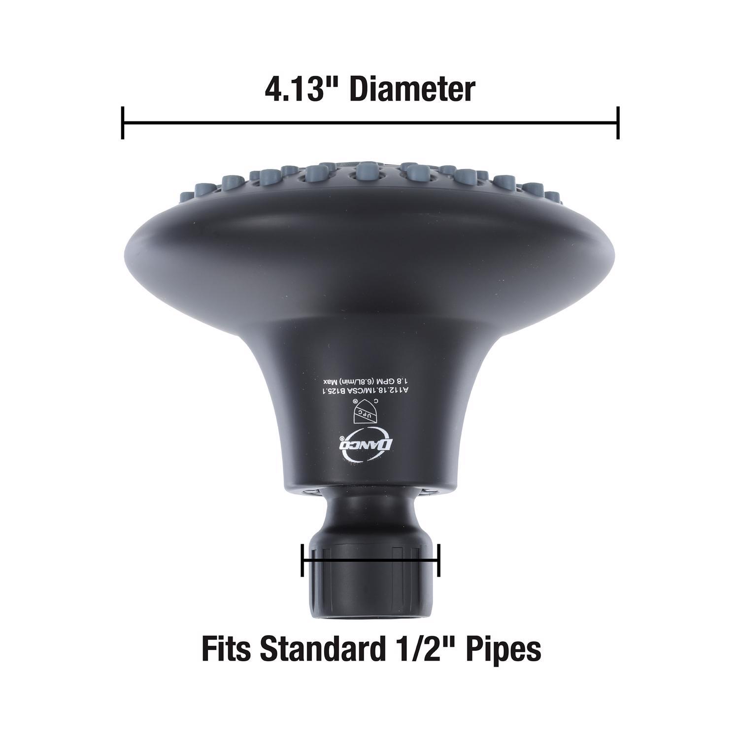 Danco Matte Black 5 settings Showerhead 1.8 gpm