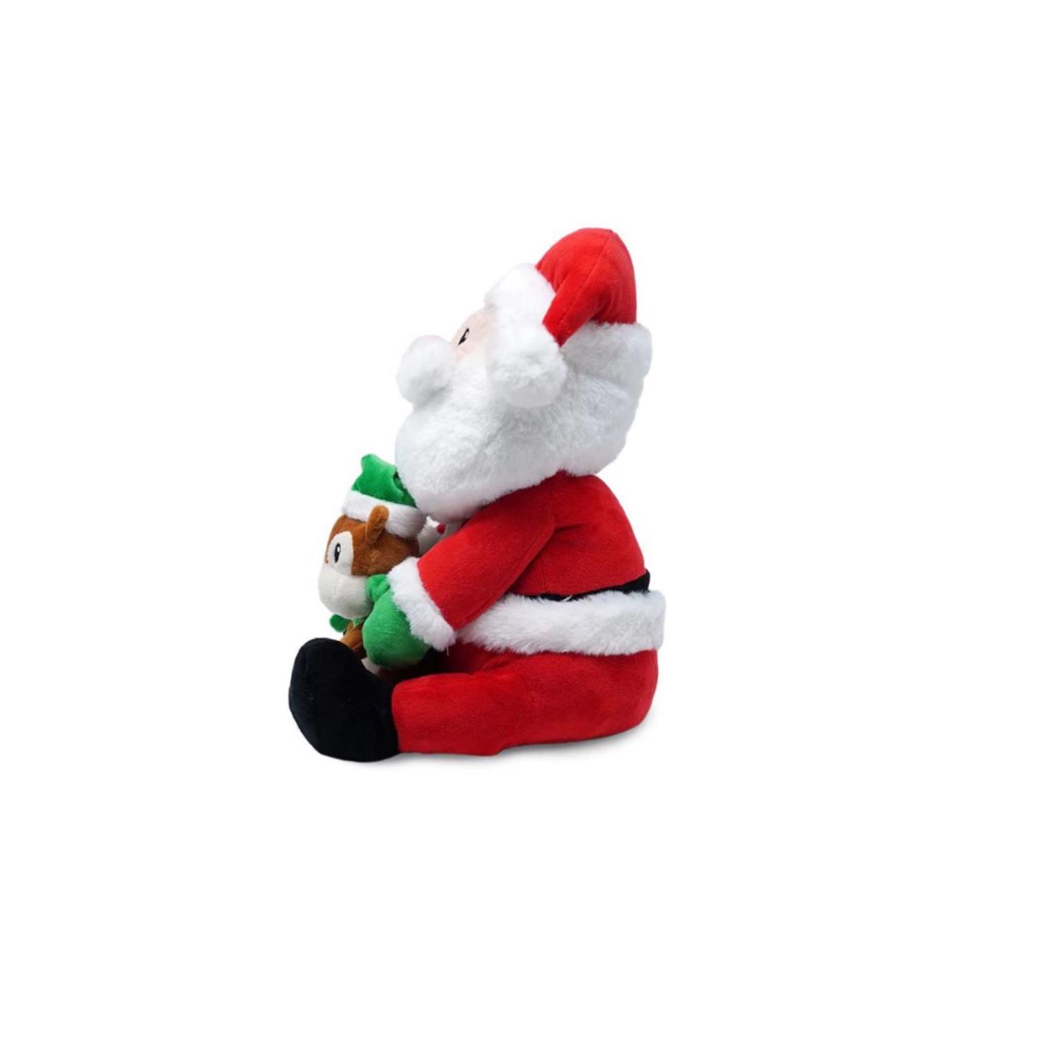Cuddle Barn Multicolored Santa and Chipmonk Indoor Christmas Decor 12 in.