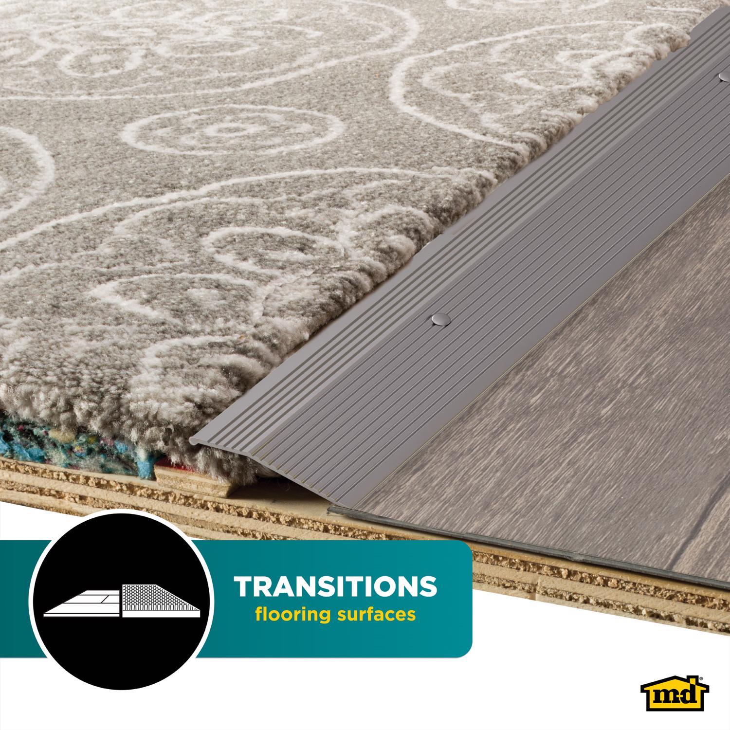 M-D Building Products 0.375 in. H X 2 in. W X 72 in. L Prefinished Pewter Aluminum Carpet Trim