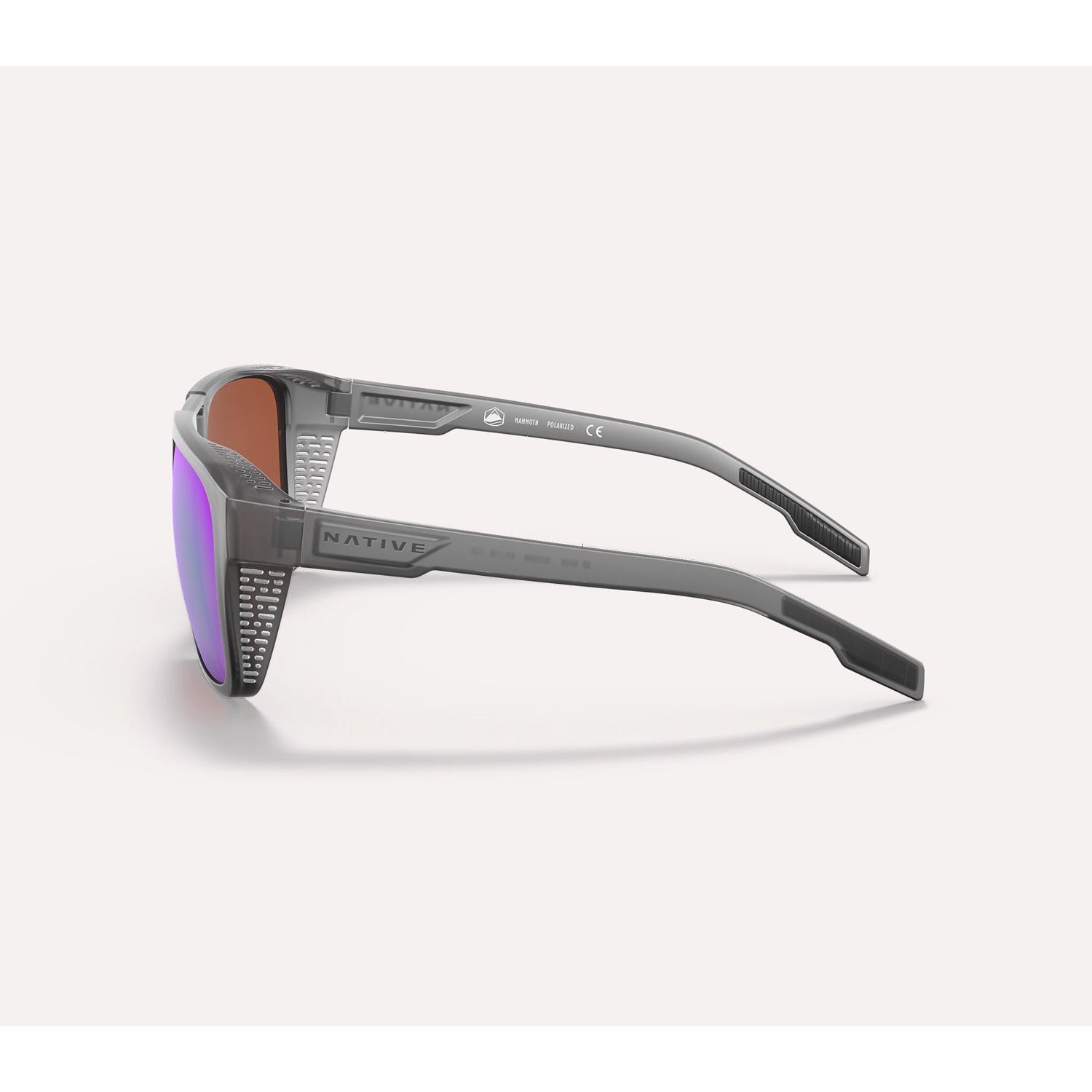 Native Mammoth Sunglasses Unisex Matte Smoke Crystal Frame Green Lens Polarized Blue Light Blocking