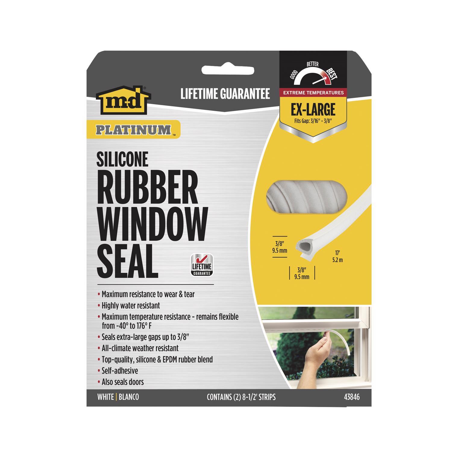 M-D White Rubber Weatherstrip For Windows 17 ft. L X 3/8 in.