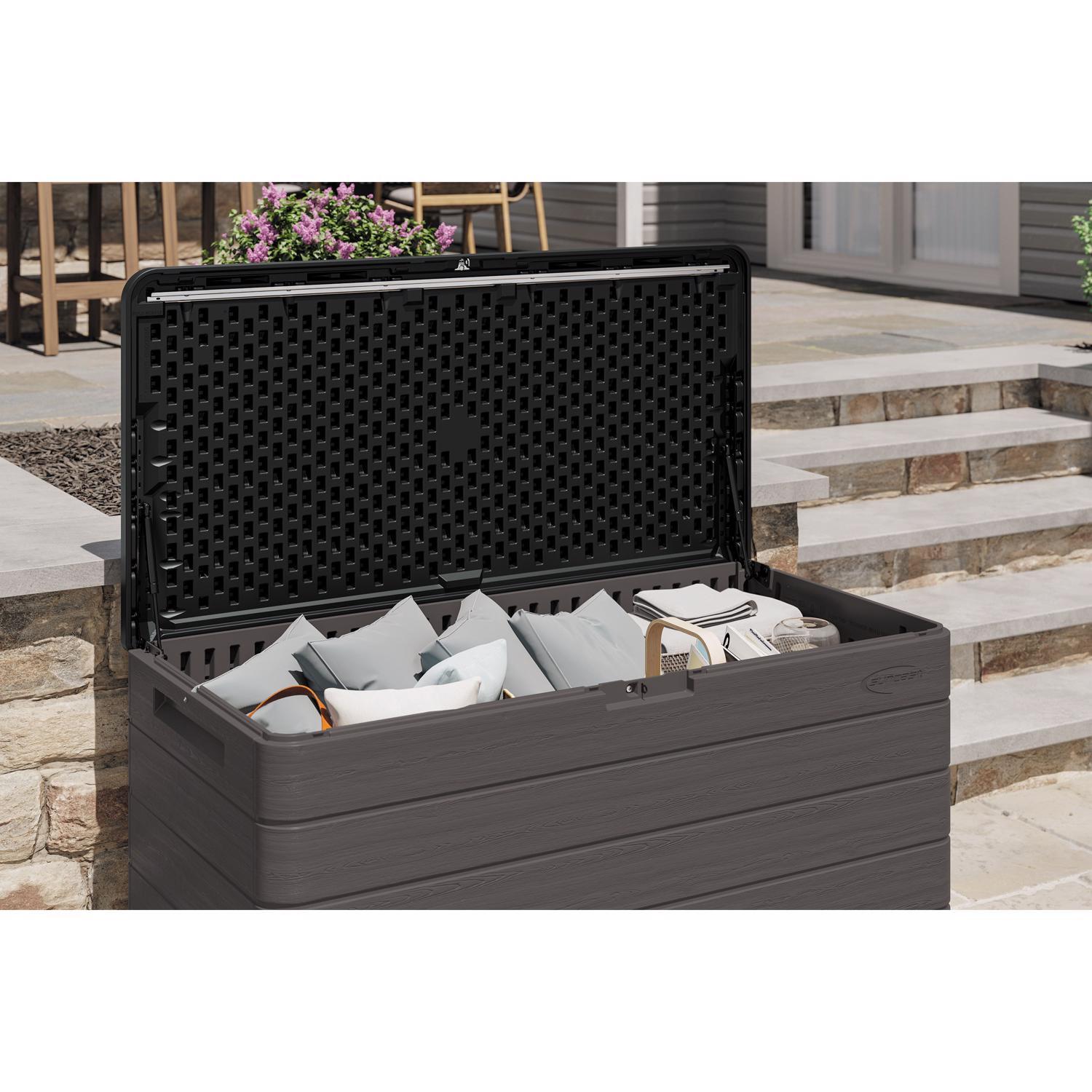Suncast 58 in. W X 29 in. D Charcoal Plastic Deck Box 170 gal.