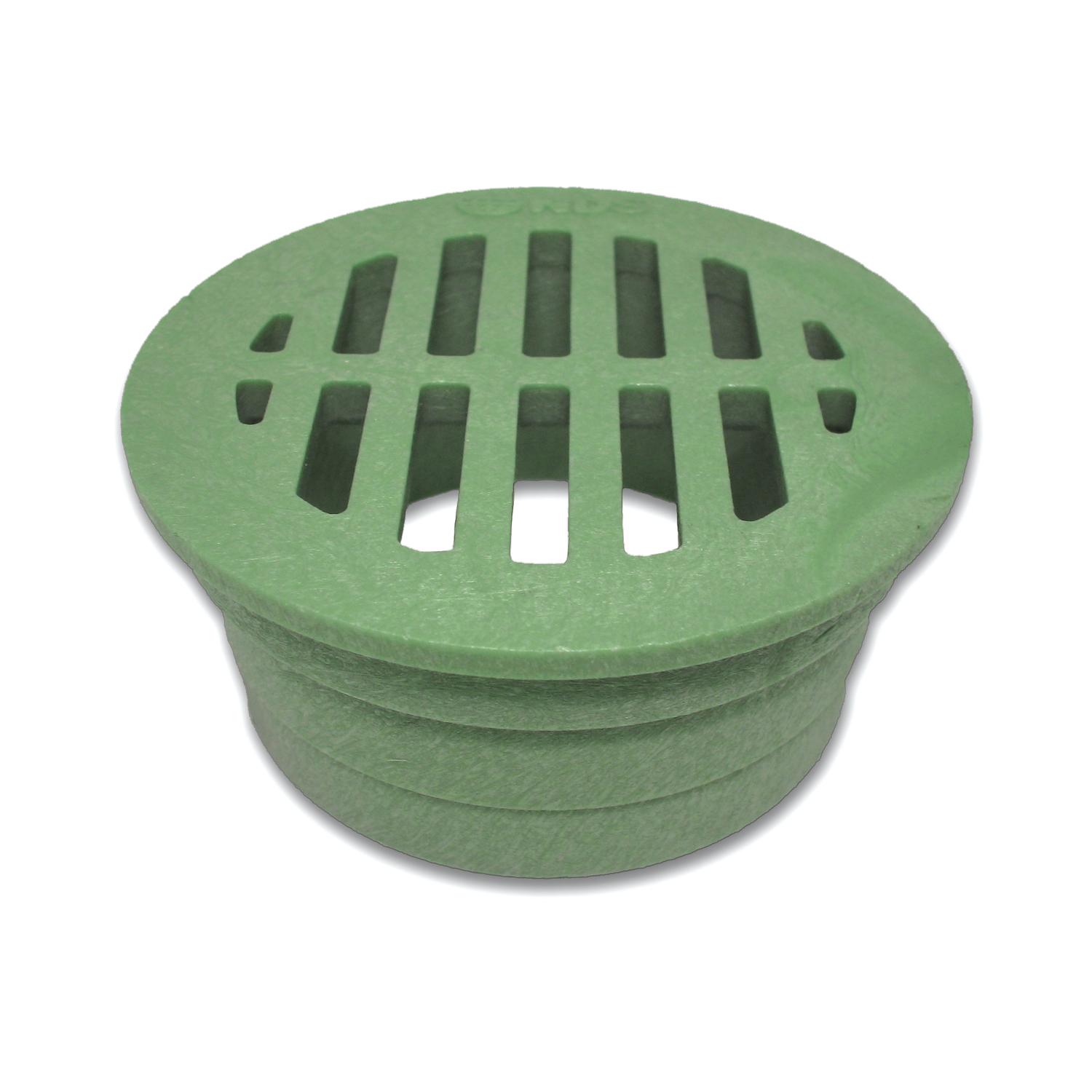 NDS 3 in. Green Round Polyethylene Drain Grate