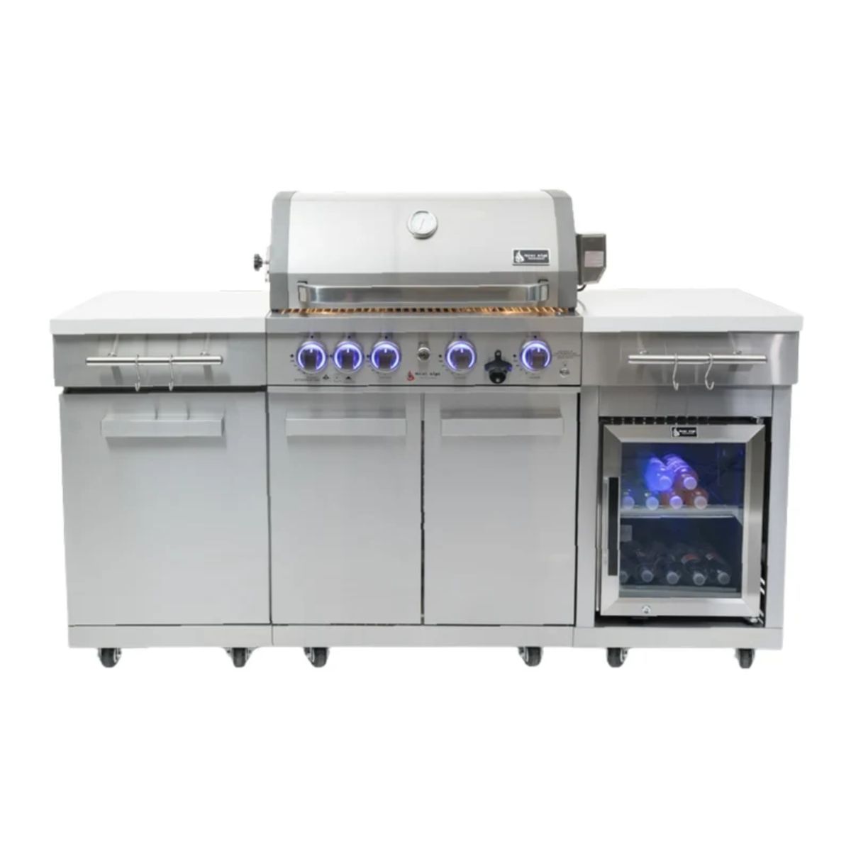 Mont Alpi MA-957RSFC 6 ft. Propane Outdoor Kitchen Island with Refrigerator