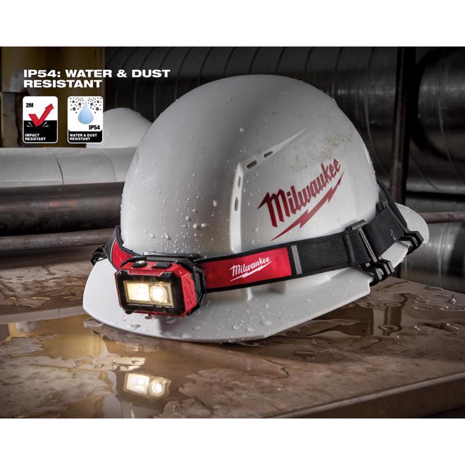 Milwaukee 450 lm Black/Red LED Rechargeable Tactical Head Lamp