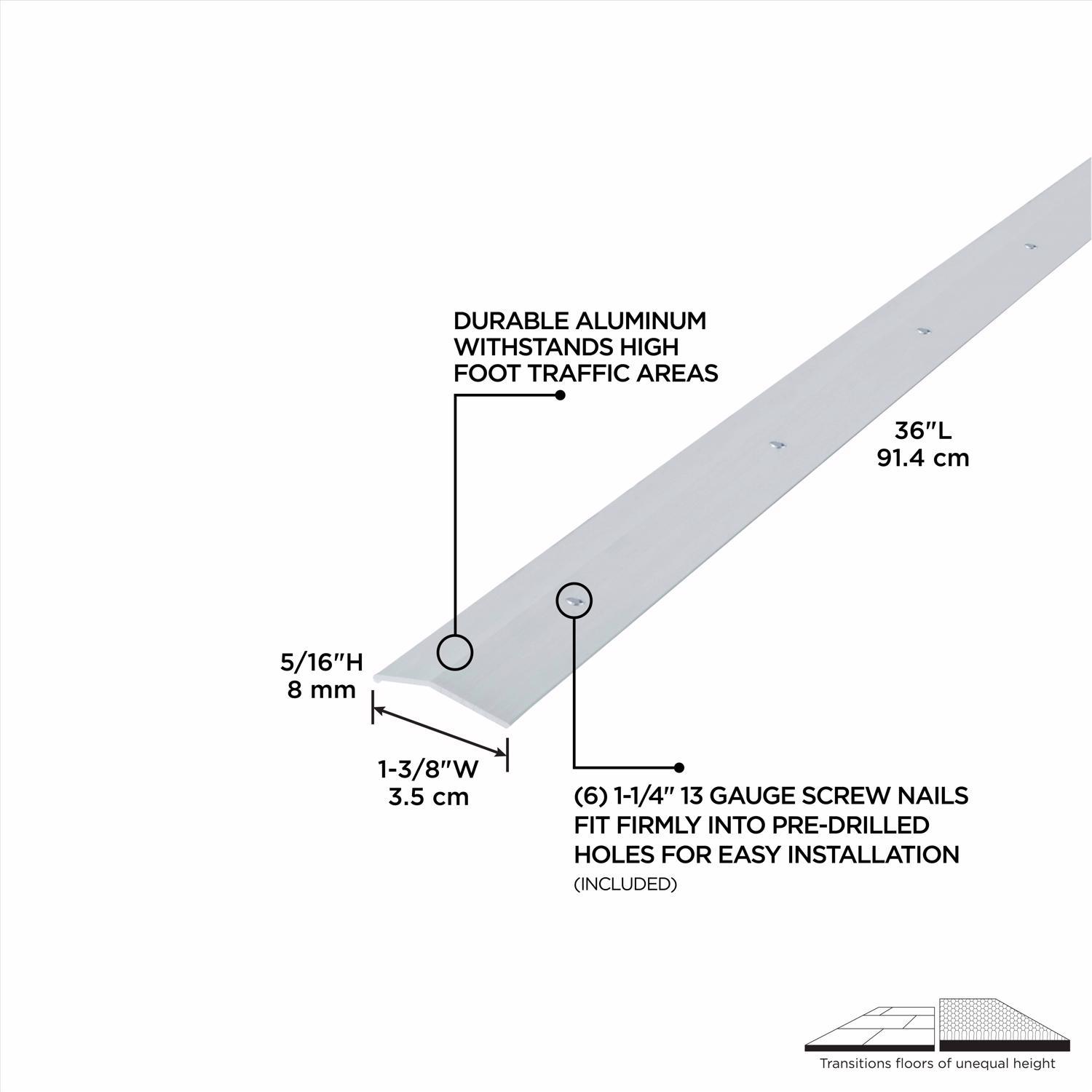 M-D Building Products 0.3 in. H X 1.38 in. W X 36 in. L Polished Silver Aluminum Carpet Trim