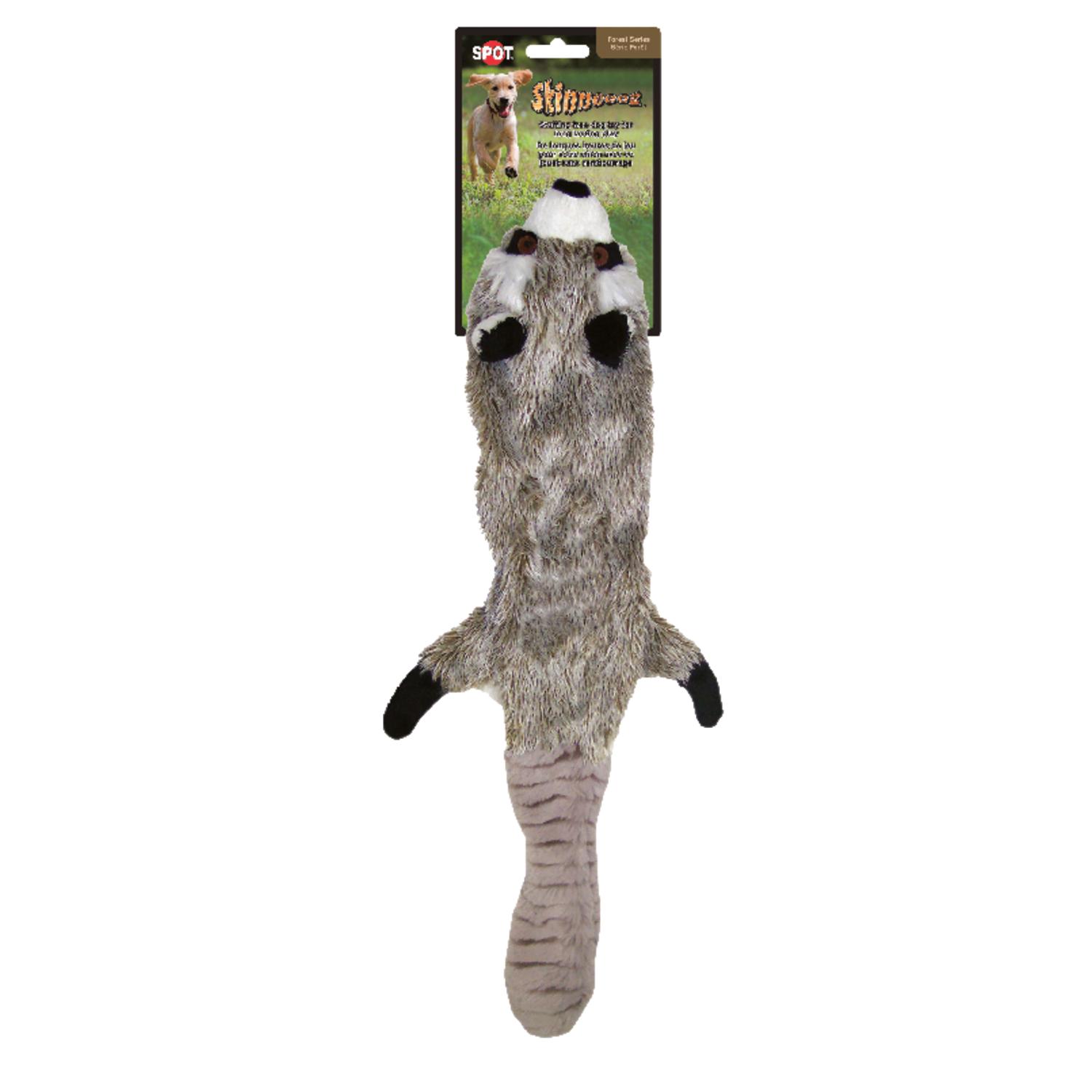 Spot Skinneeez For Dog Multicolored Plush Raccoon Dog Toy Large 1 pk