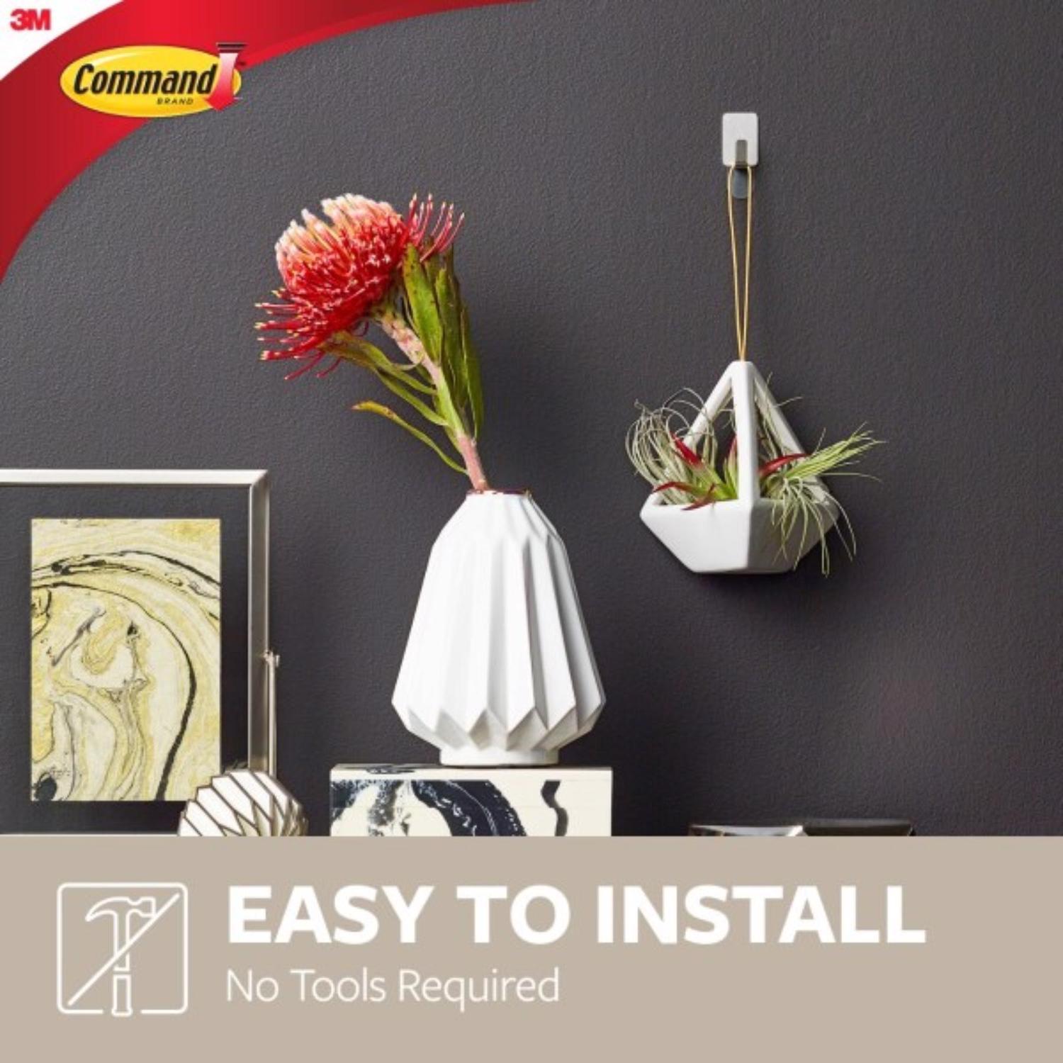 3M Command Stainless Steel Metal Small Hook 0.5 lb. cap. 4 pk