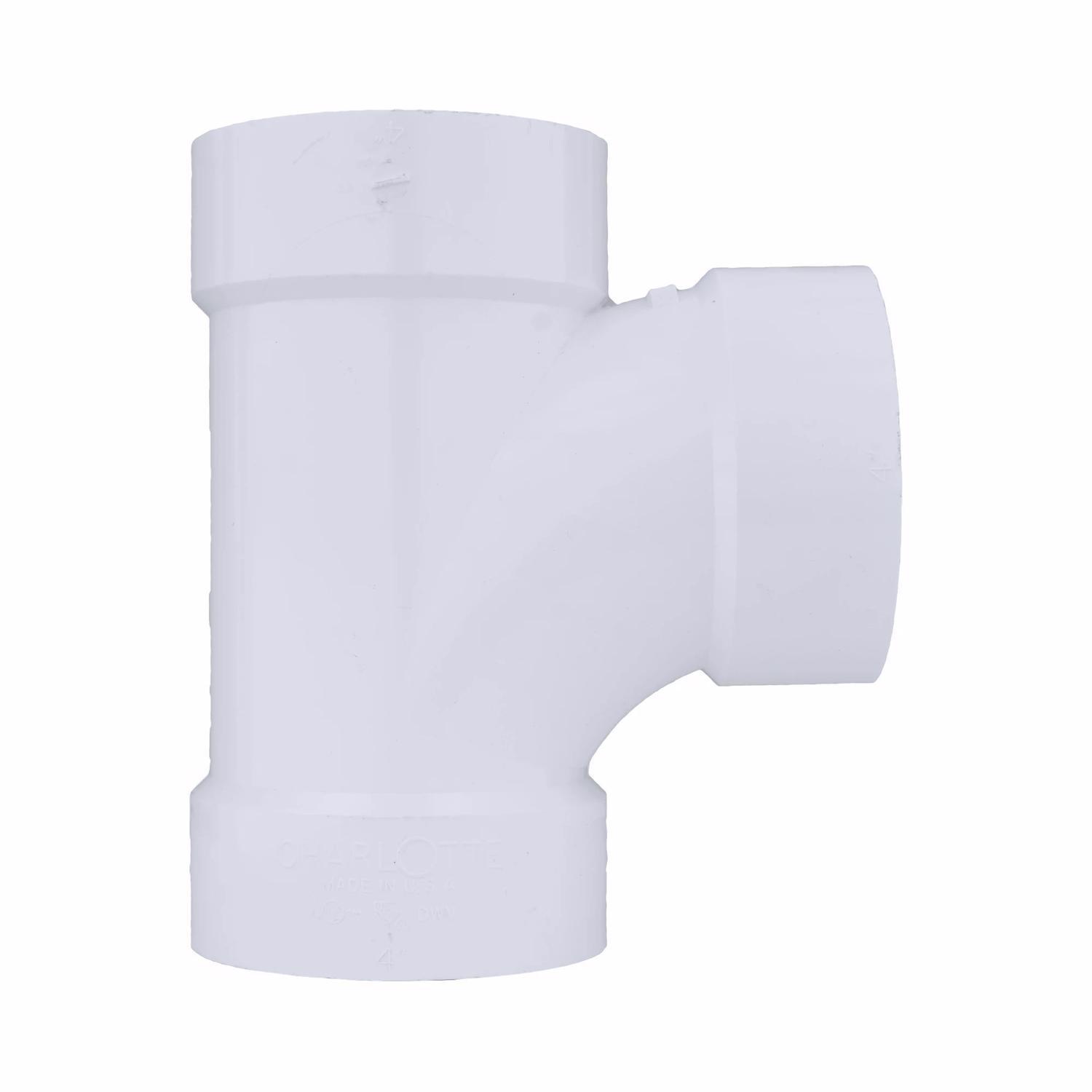 Charlotte Pipe Schedule 40 3 in. Hub X 3 in. D Hub PVC Sanitary Tee 1 pk