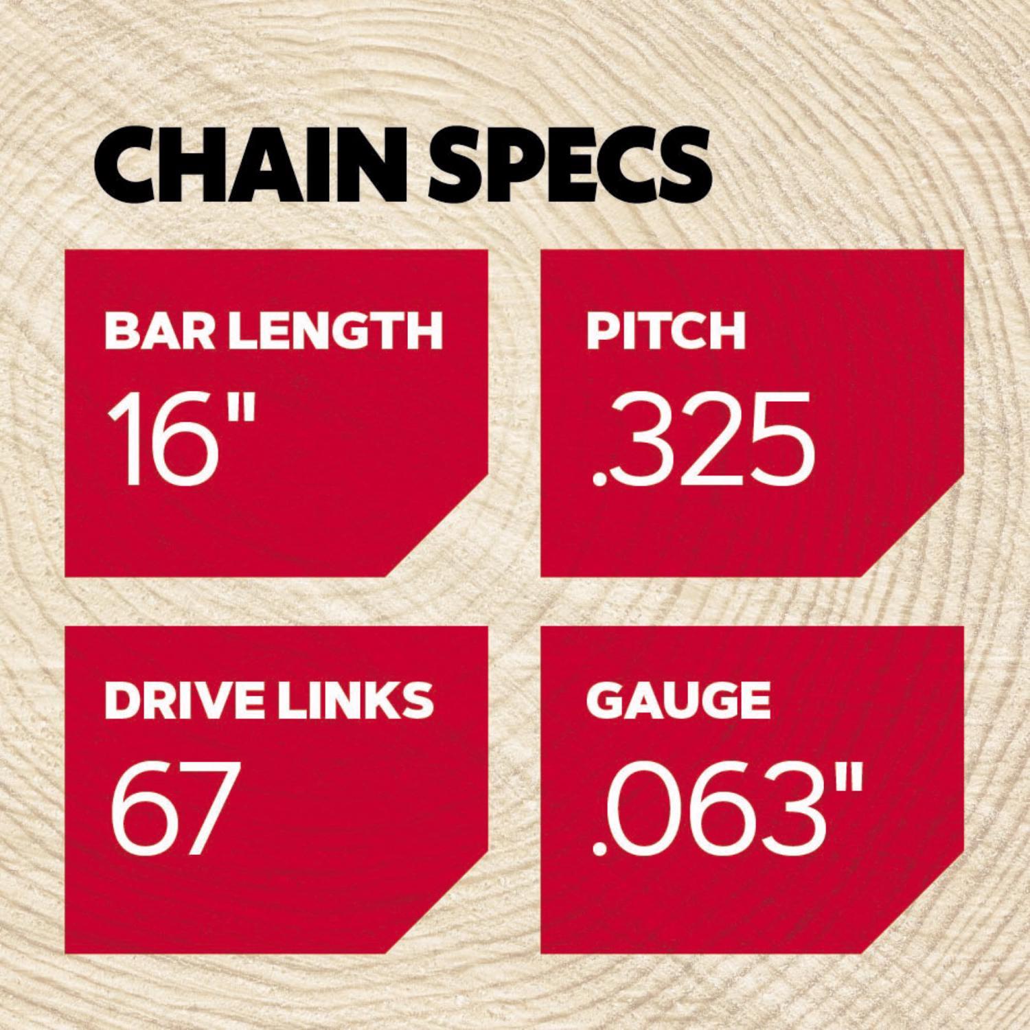 Oregon PowerCut V67 16 in. Chainsaw Chain 67 links