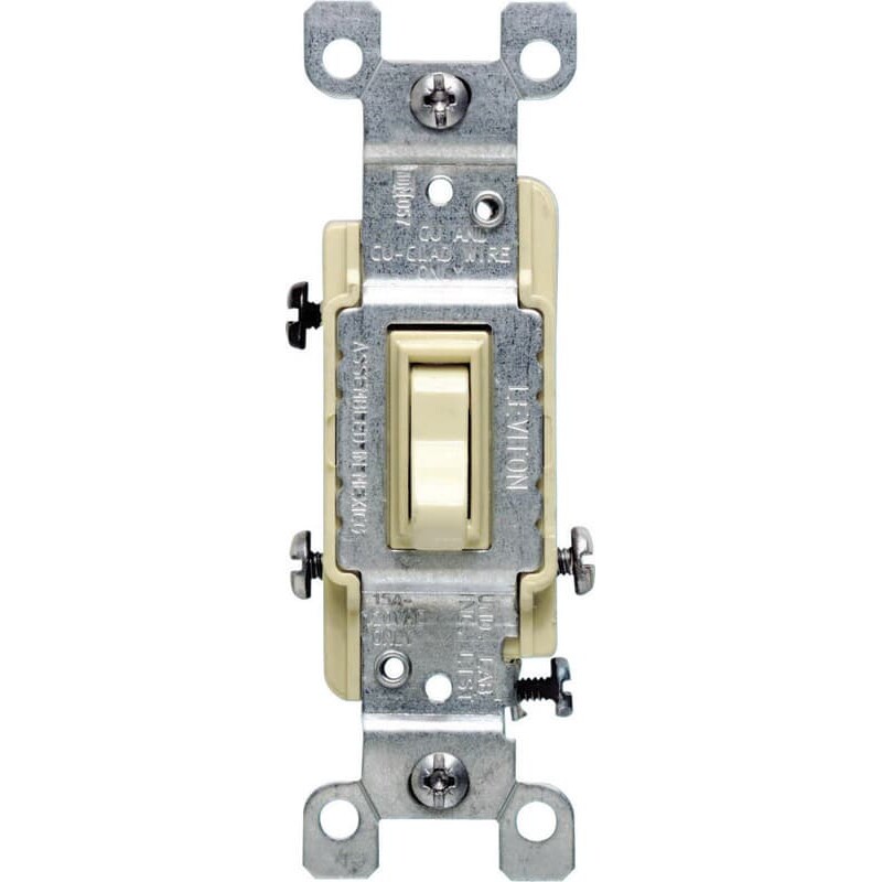 Leviton 15 amps Three Pole Toggle AC Quiet Switch Ivory 1 pk