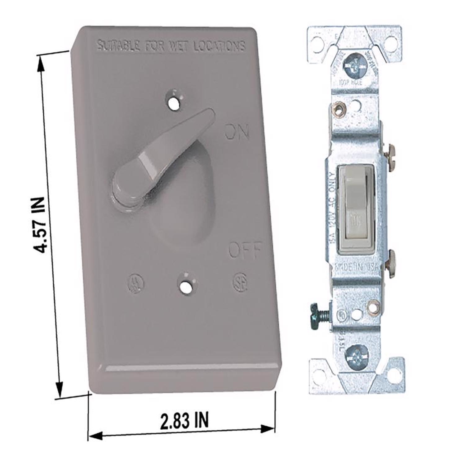 Sigma Engineered Solutions Rectangle Metal 1 gang 4.57 in. H X 2.83 in. W Toggle Switch and Cover