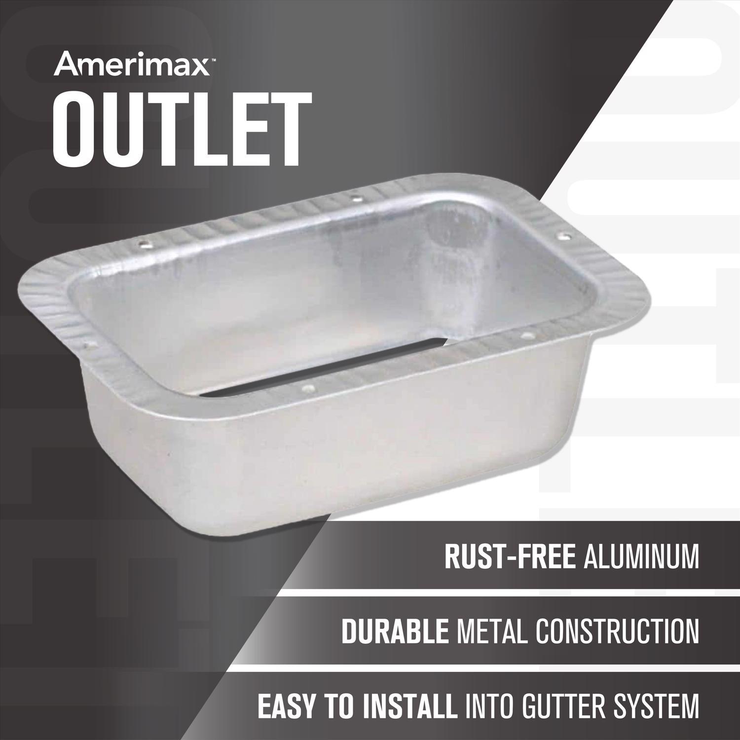 Amerimax 1.5 in. H X 4.75 in. W X 3.25 in. L Metallic Aluminum K Outlet