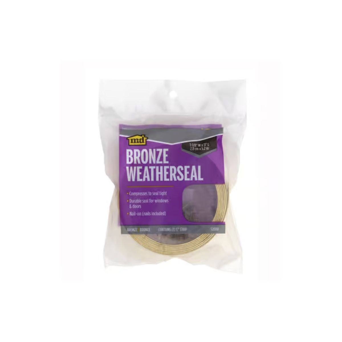 M-D Building Products Bronze Aluminum Weatherseal For Doors and Windows 204 in. L x 1.13 in.