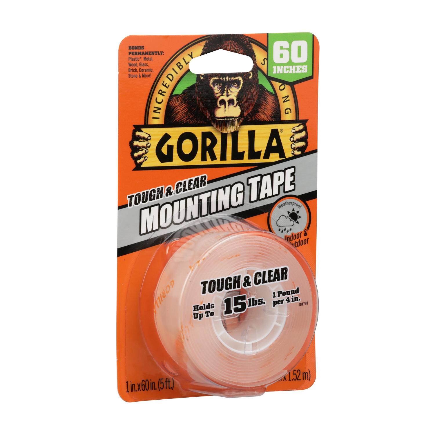 Gorilla 60 in. L X 1 in. W Double-Sided Mounting Tape