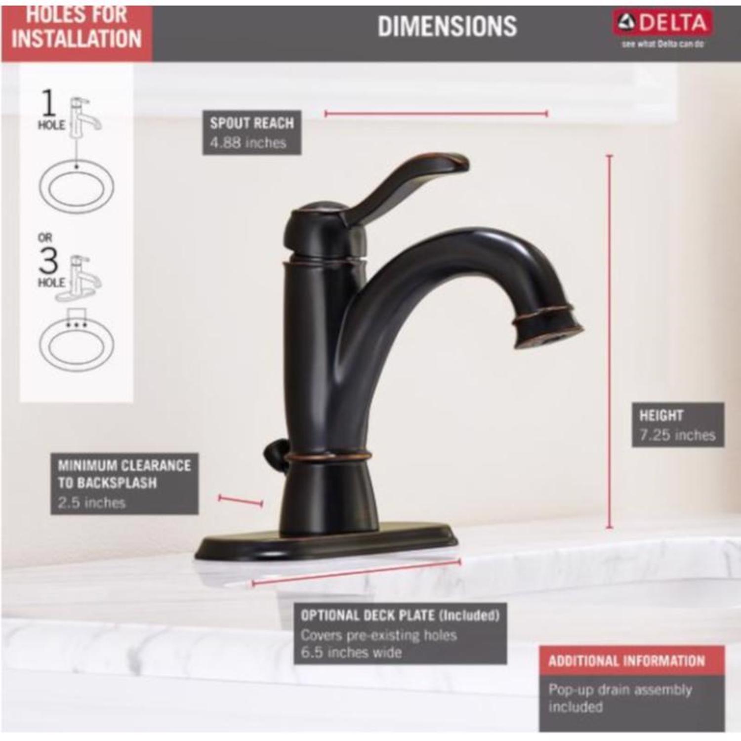 Delta Porter Oil Rubbed Bronze Bathroom Faucet 4 in.