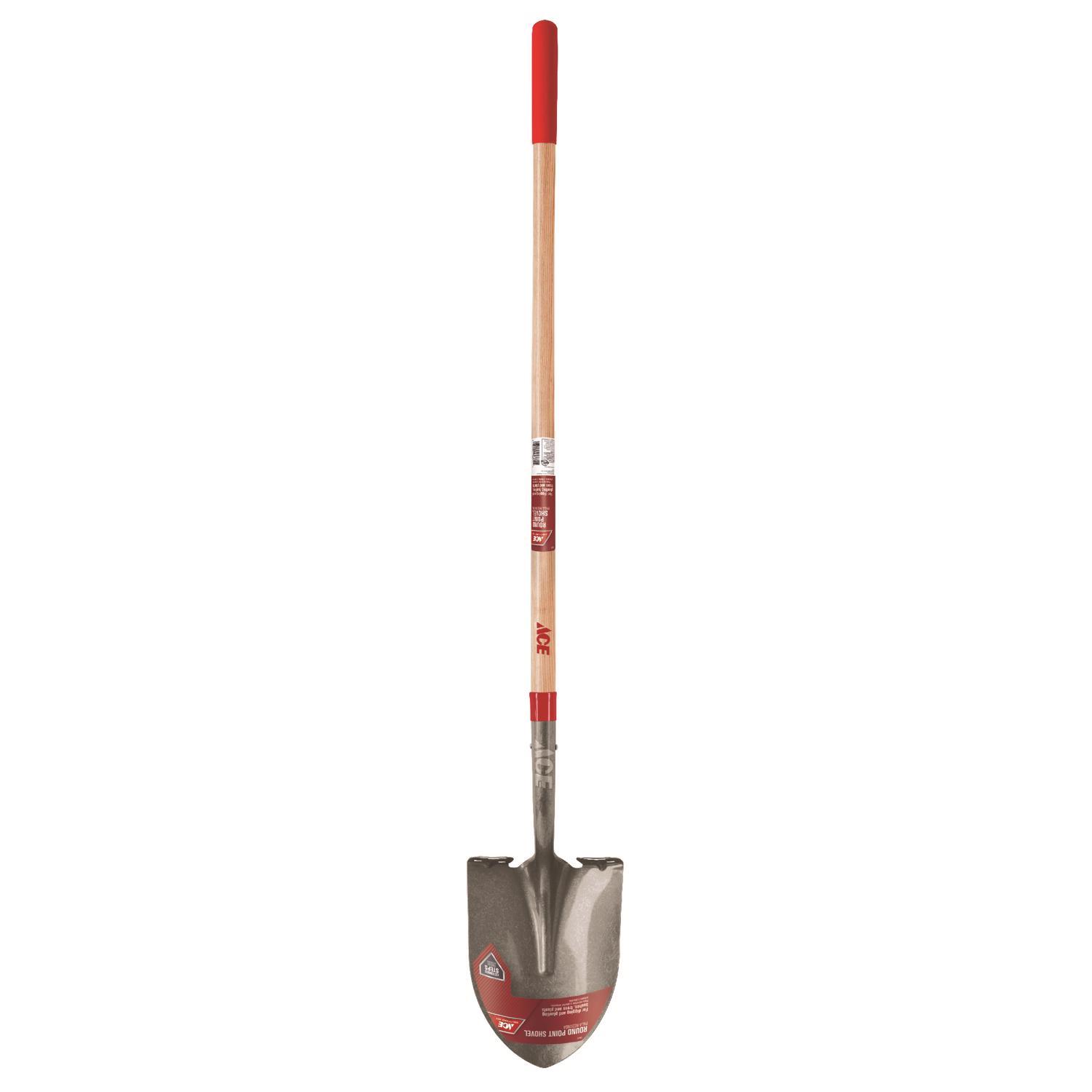 Ace 58 in. Steel Round Digging Shovel Wood Handle