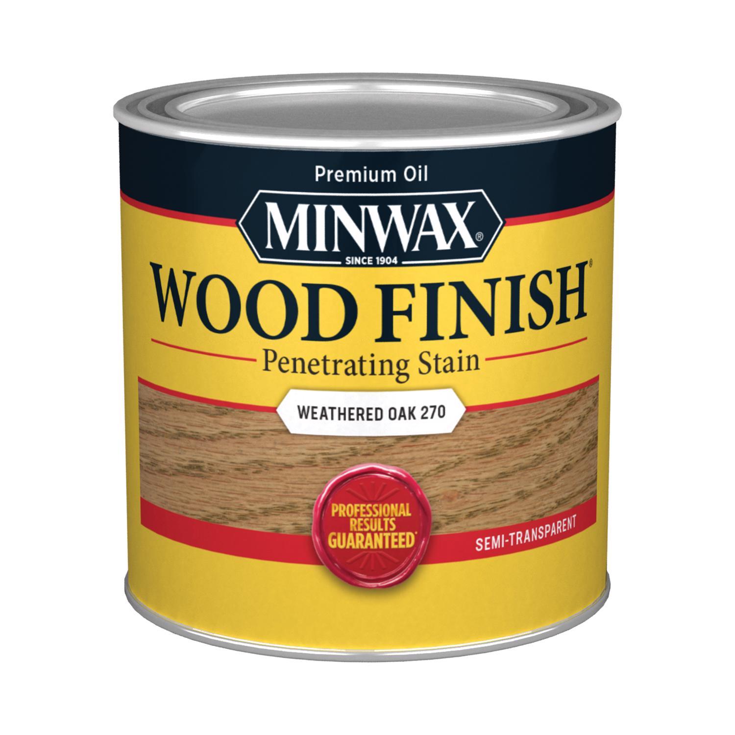 Minwax Wood Finish Semi-Transparent Weathered Oak Oil-Based Penetrating Wood Stain 1/2 pt