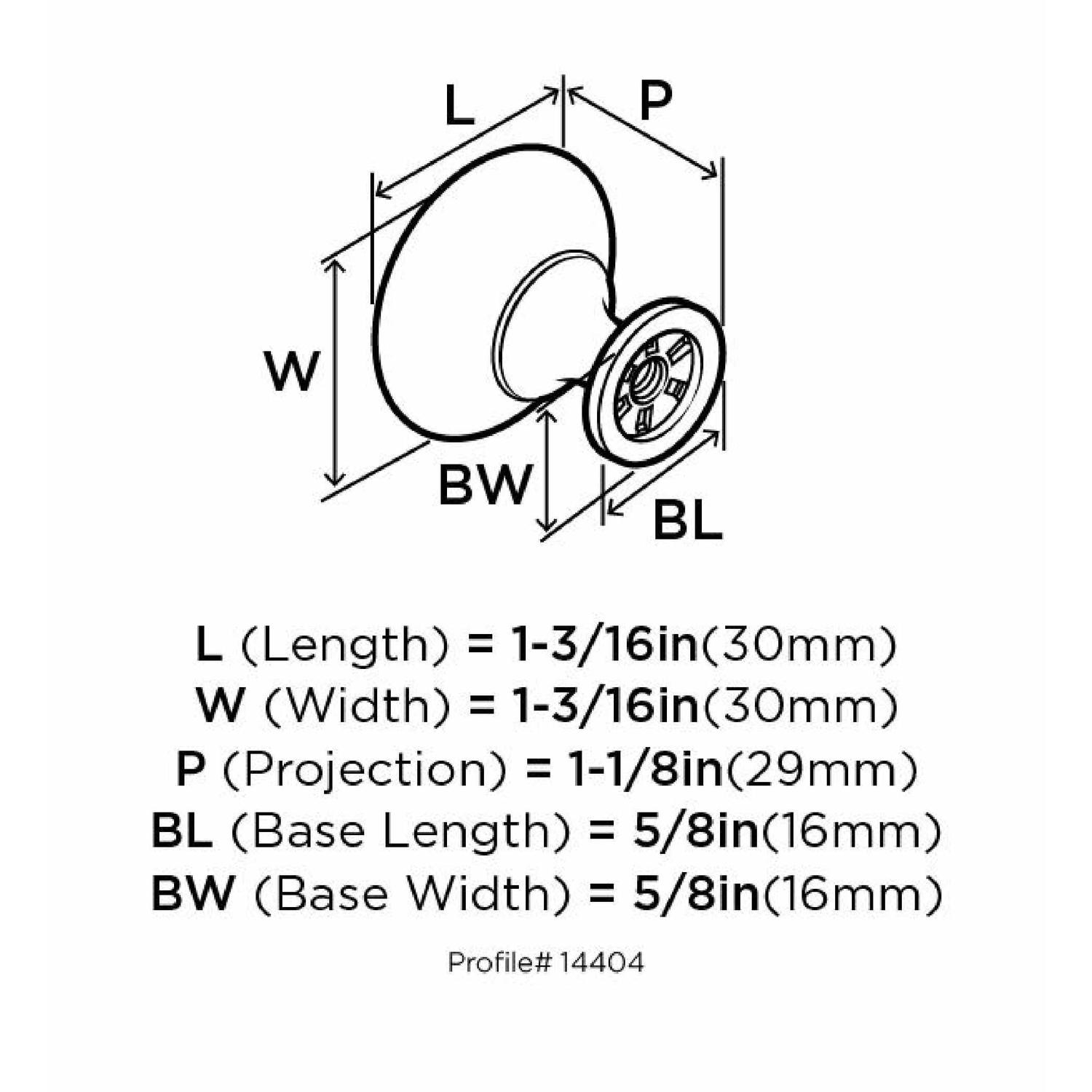 Amerock Allison Round Cabinet Knob 1-3/16 in. D 1-1/8 in. Brushed Chrome 1 pk