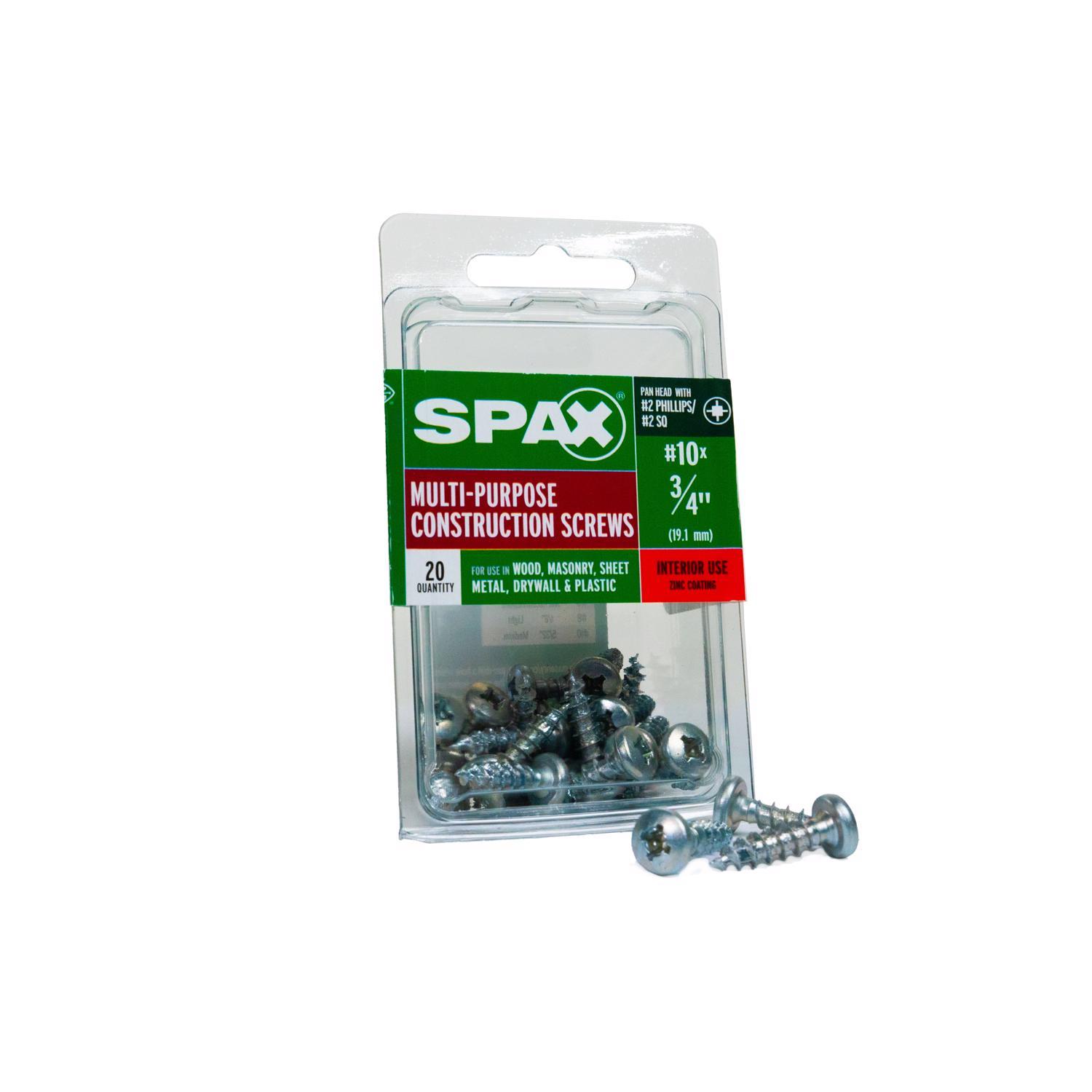 SPAX No. 10 X 3/4 in. L Phillips/Square Zinc-Plated Serrated Multi-Material Screw 20 Pack