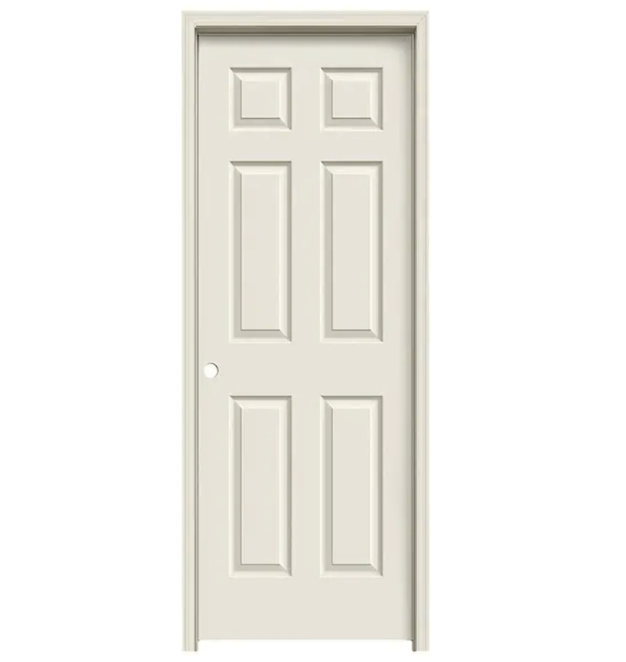 Colonist 36" x 80" Single Prehung Interior Door Unit - Primed 6-Panel Hollow Core Left Hand
