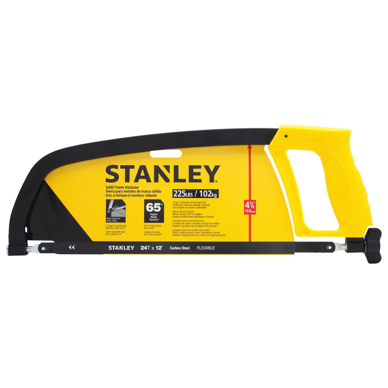Stanley 12 in. Carbon Steel Hacksaw Black/Yellow 1 pc