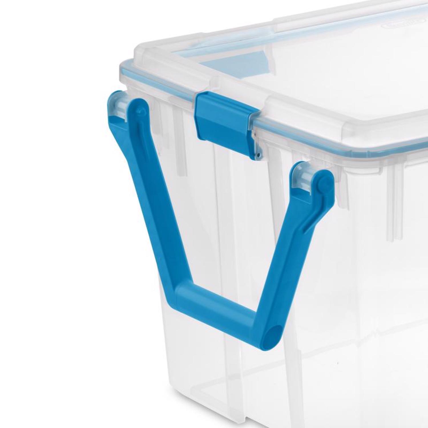 Sterilite 120 qt Blue/Clear Storage Tote w/Wheels 16.75 in. H X 19.625 in. W X 30.25 in. D