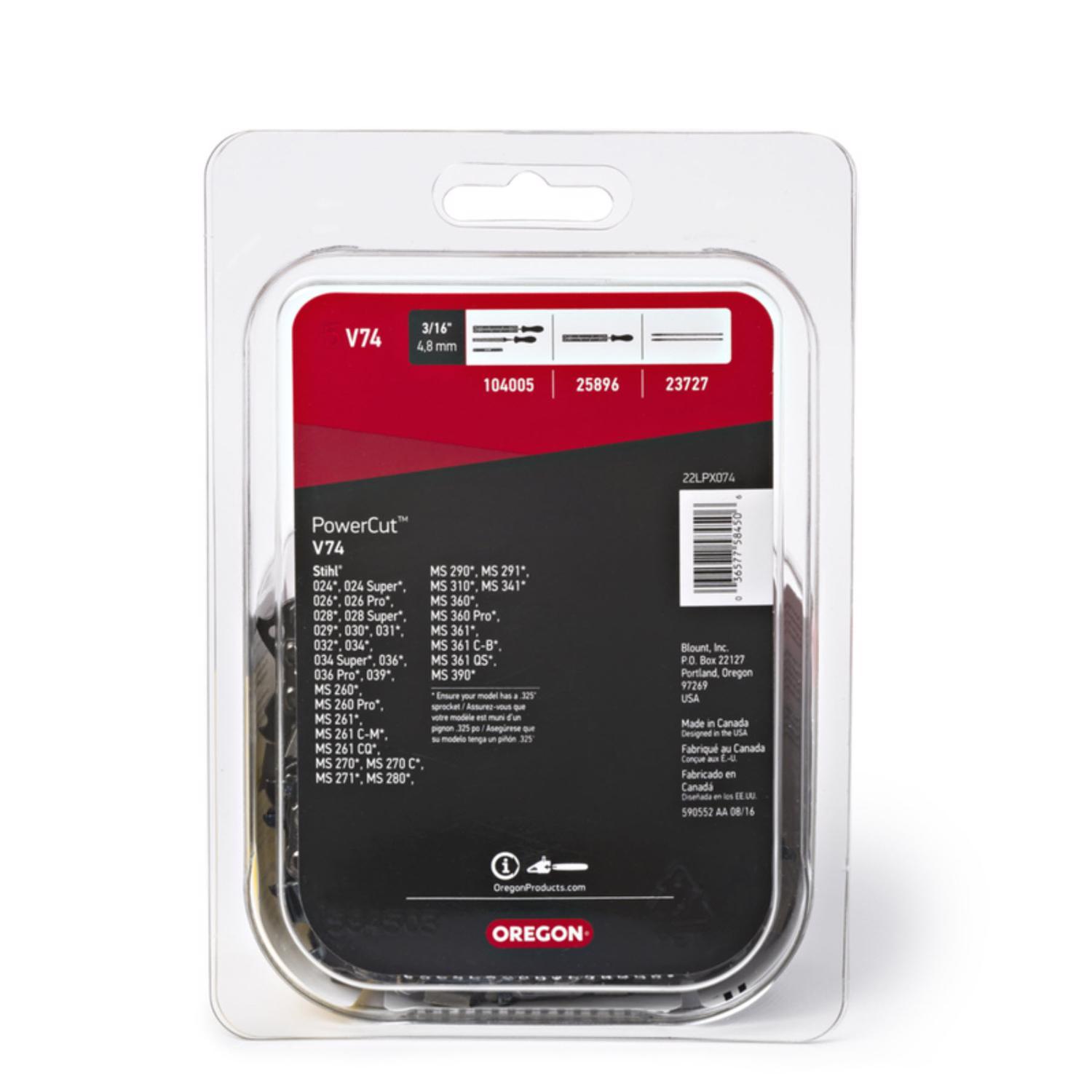 Oregon PowerCut V74 18 in. Chainsaw Chain 74 links