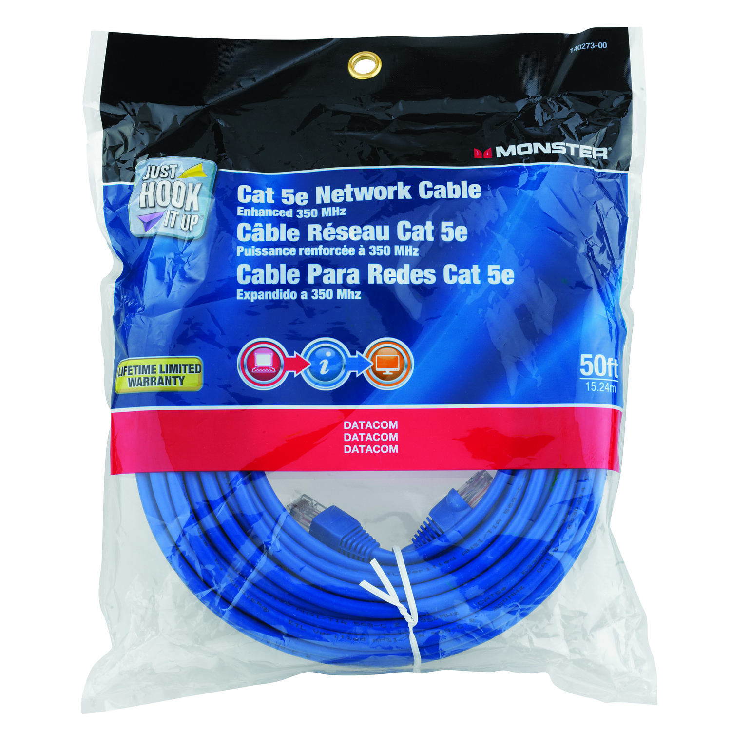 Monster Just Hook It Up 50 ft. L Category 5E Networking Cable