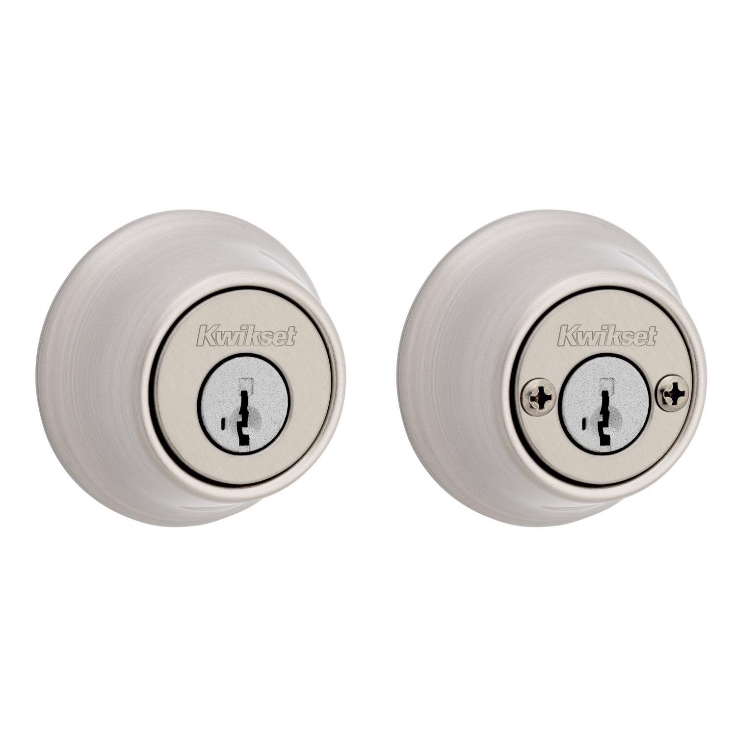 Kwikset SmartKey Security Satin Nickel Metal Double Cylinder Deadbolt