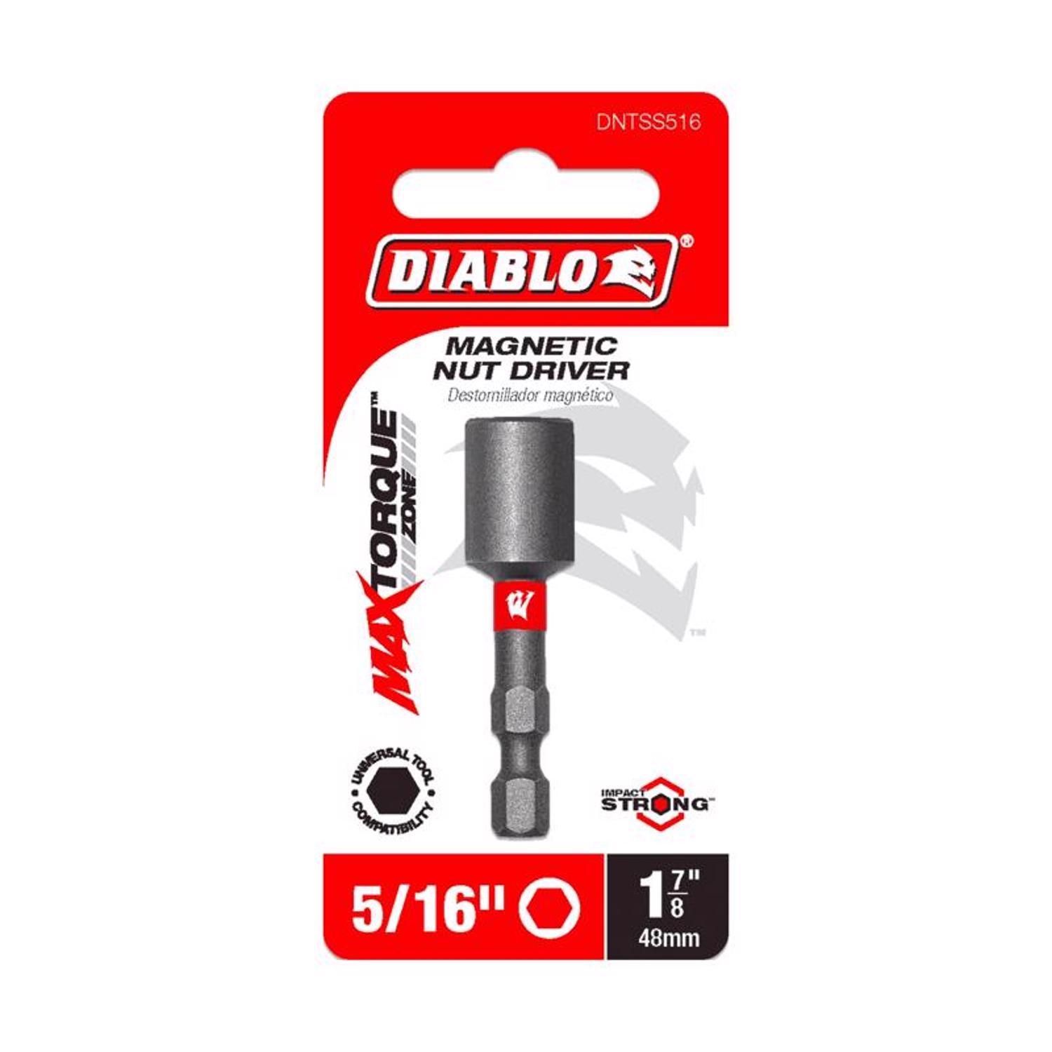Diablo 5/16 in. X 1-7/8 in. L Black Oxide Magnetic Nut Setter 1 pc