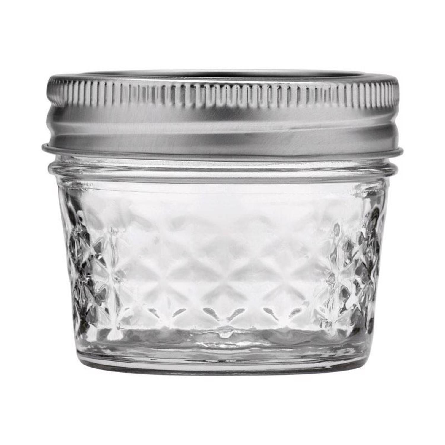 Ball Quilted Crystal Regular Mouth Jelly Jar 4 oz 12 pk