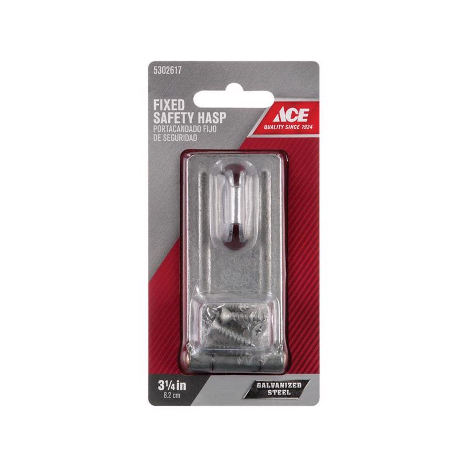 Ace Galvanized Steel 3-1/4 in. L Fixed Staple Safety Hasp