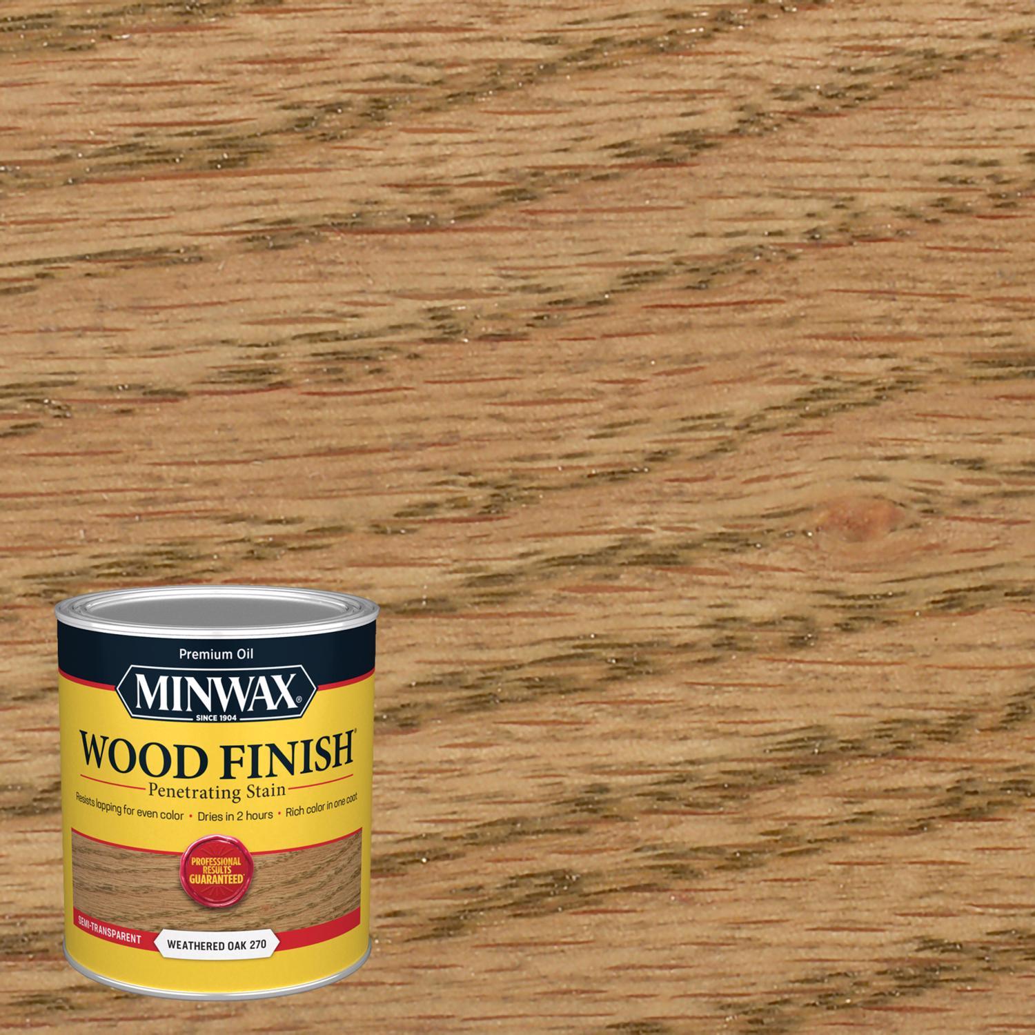 Minwax Wood Finish Semi-Transparent Weathered Oak Oil-Based Penetrating Wood Stain 1 qt