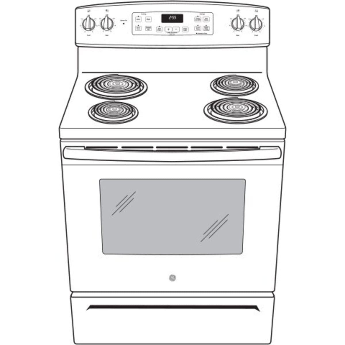 GE ENERGY STAR 30 In. 5.0 cu. ft. Coil Electric Freestanding Range, Self-Clean, White