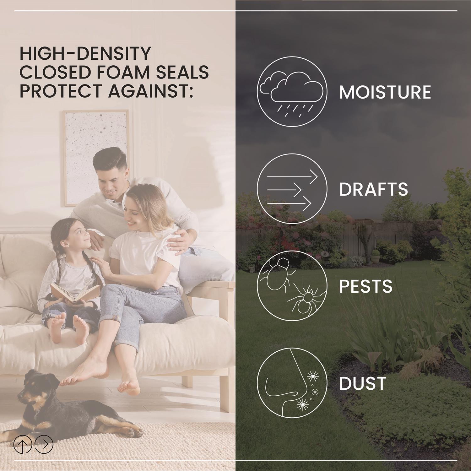 M-D Building Products Brown Vinyl Clad Foam Kerf Molding For Top/Side Seal 96 in. L X 0.5 in.