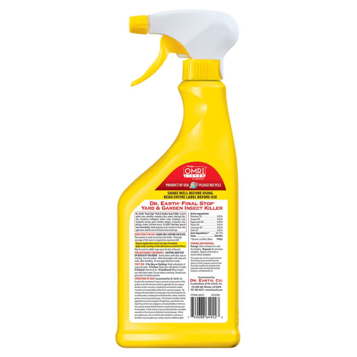 Dr. Earth Final Stop Yard & Garden Organic Insect Killer Liquid 24 oz.