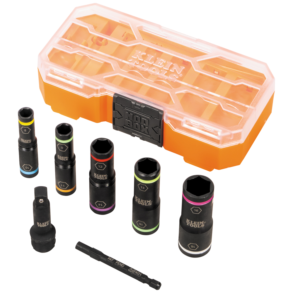 Klein KNECT Flip-10 Heavy Duty Flip Impact Socket Set, Metric, 8-Piece