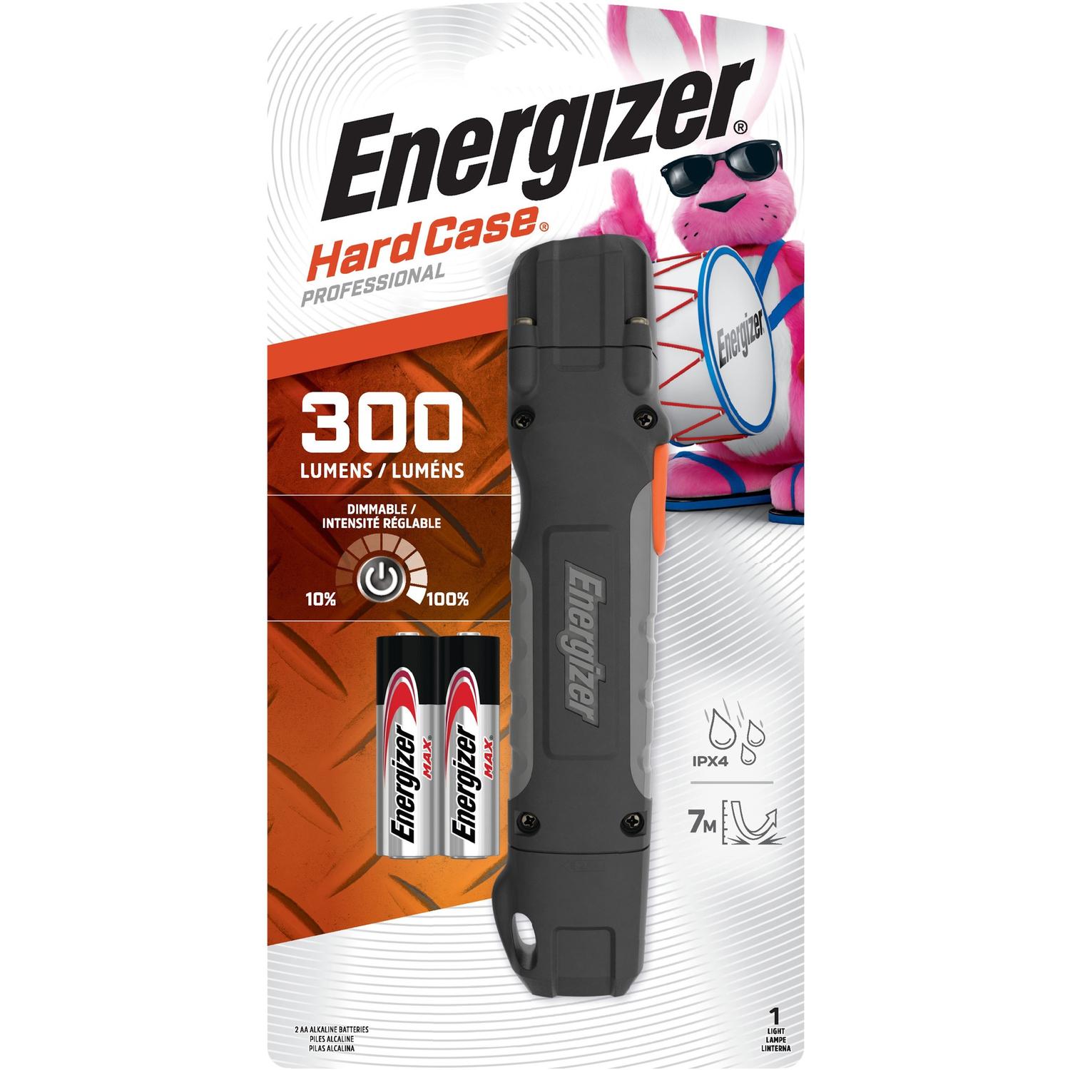 Energizer Hard Case 300 lm Black LED Work Light Flashlight AA Battery