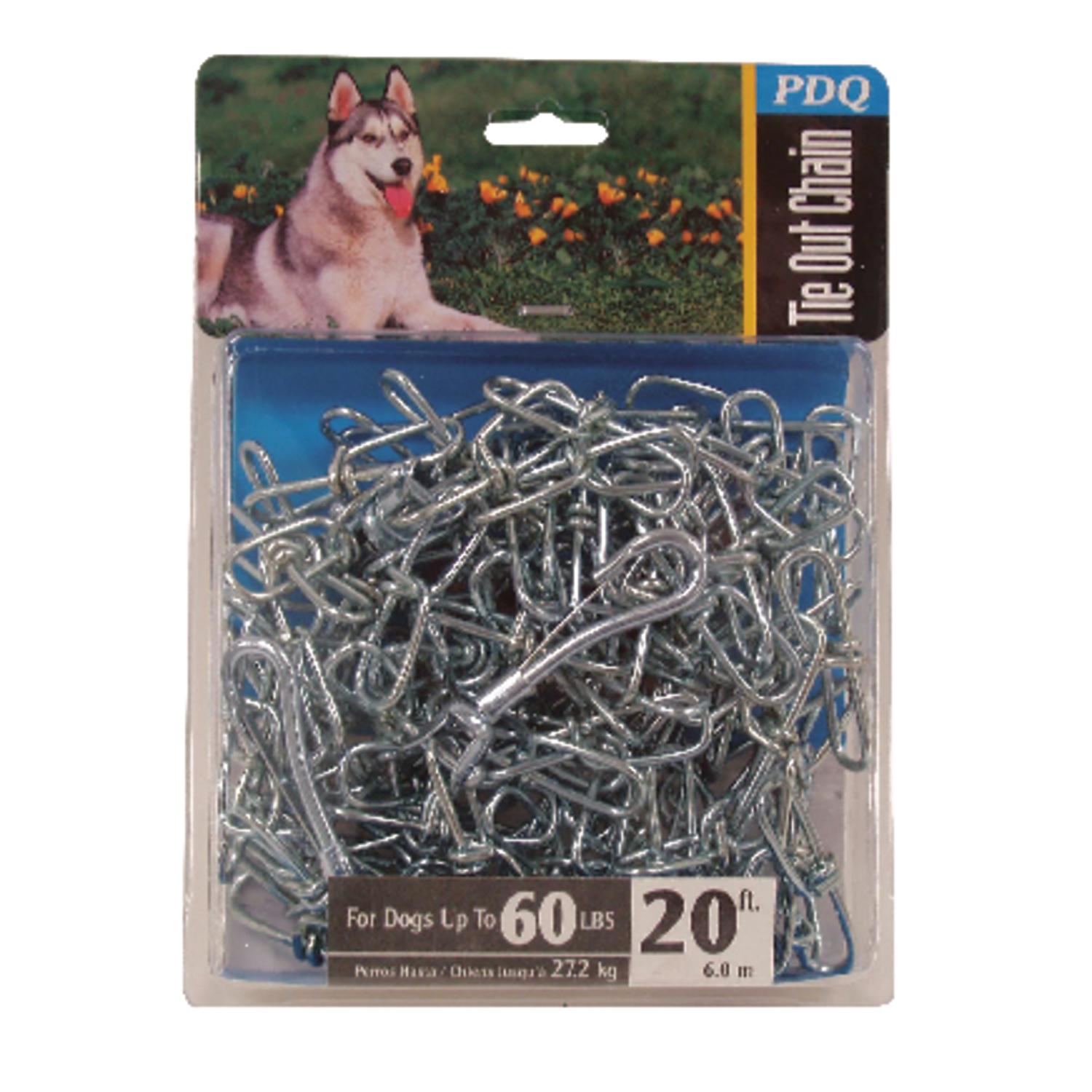 PDQ Silver Steel Dog Tie Out Chain Large Stine Home + Yard The