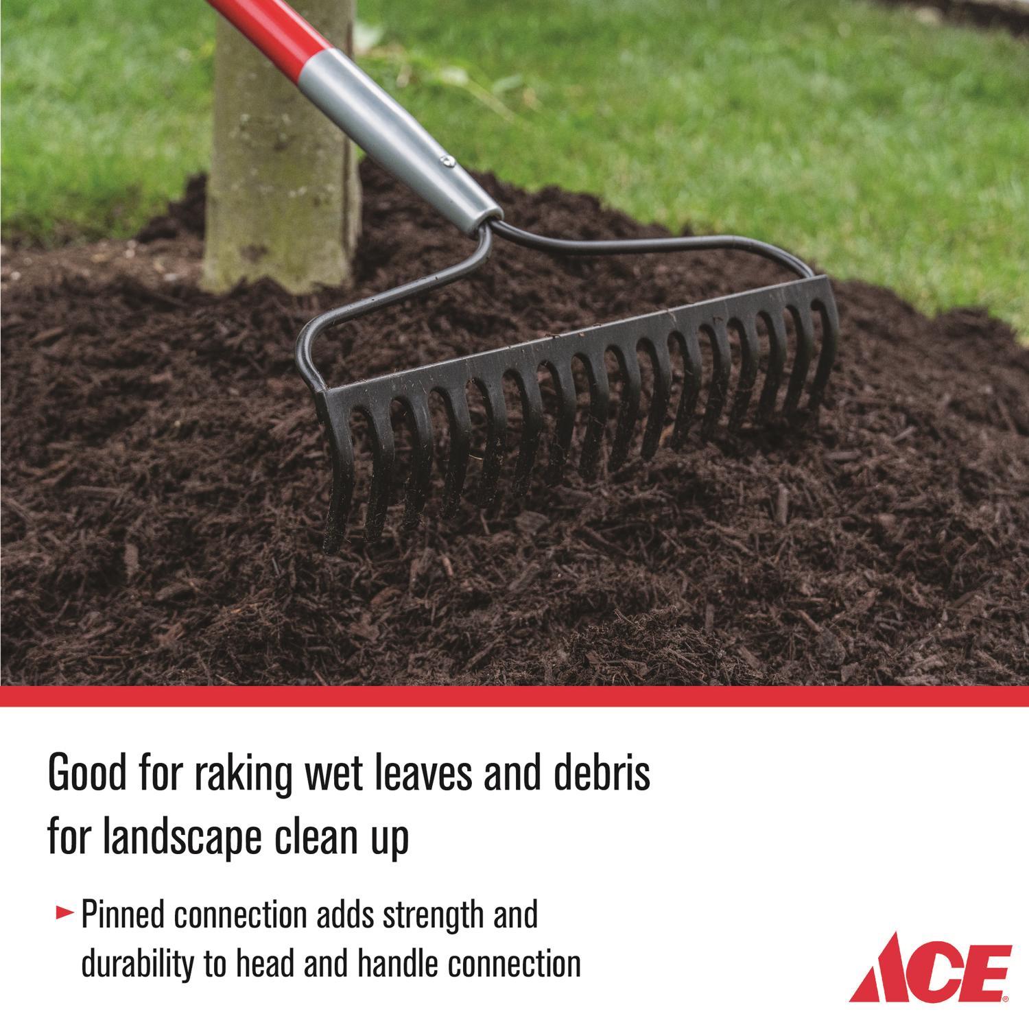 Ace 57 in. 16 Tine Steel Bow Rake Fiberglass Handle