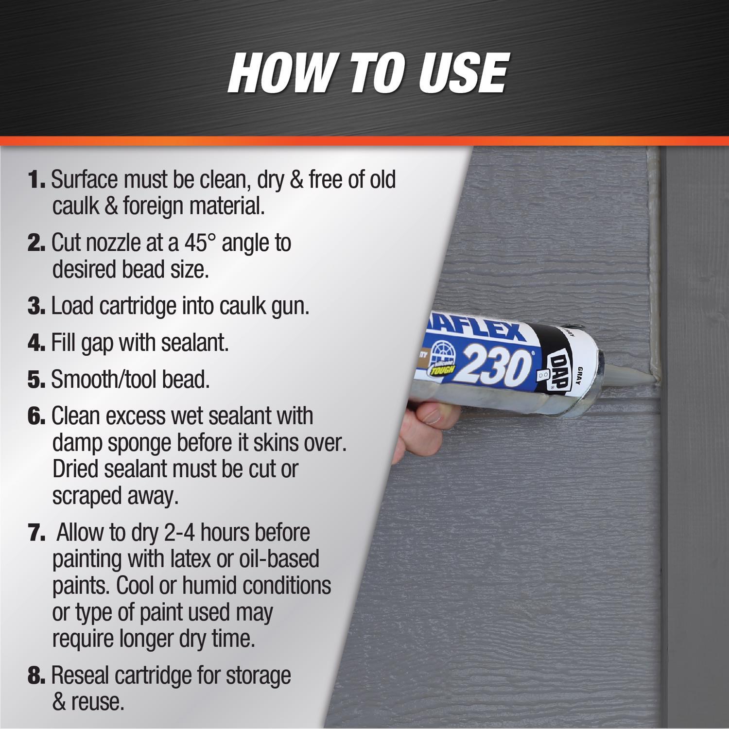 DAP Dynaflex 230 Gray Premium Latex Door/Siding/ Window Sealant 10.1 oz